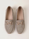 Cadette Chain Loafer Flats – Contrast Stitch Platform Mary Jane Ballet Flats Women Casual Slip On Shoes