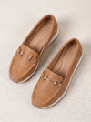 Cadette Chain Loafer Flats – Contrast Stitch Platform Mary Jane Ballet Flats Women Casual Slip On Shoes