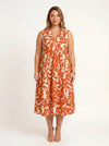Fogliara V-Neck Tiered Midi Dress – Sleeveless Sundress Women Plus Size Summer Resort Vacation Midi Dress