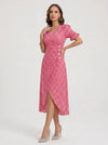 Fioriette Ruffle Sleeve Midi Dress – Women Summer Floral Cocktail Formal Wedding Guest Midi Dress