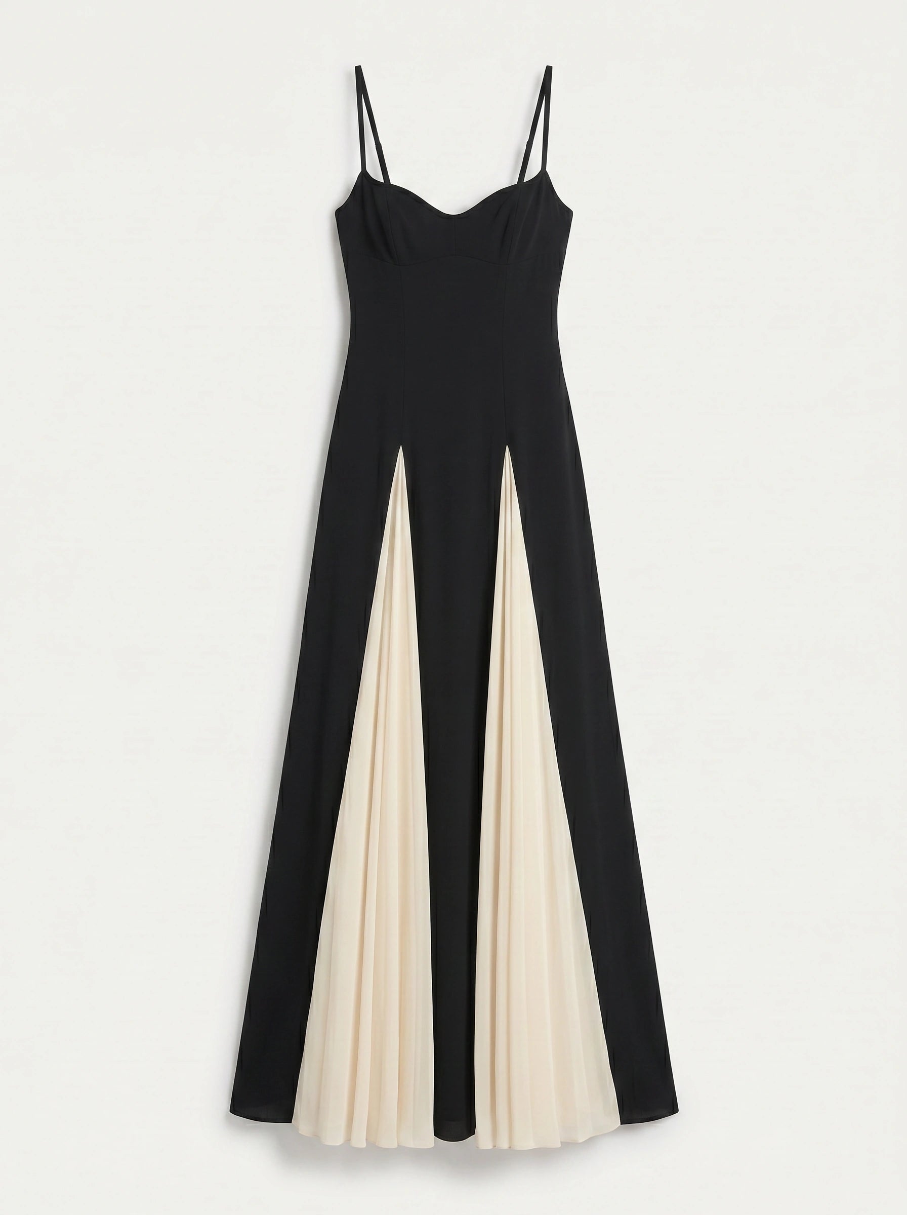 Contrascia Colorblock Maxi Gown Dress – Black White Wedding Guest Formal Evening Women Fall Maxi Dress