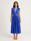 Rosenta Pleated Wrap Midi Dress – Midi Dress Women Formal Wedding Guest Evening Elegant Ballet Wrap Top Style