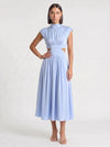 Cielsash High-Neck Cutout Midi Dress – Women Formal Wedding Guest Cocktail Summer Party Elegant Midi Dress