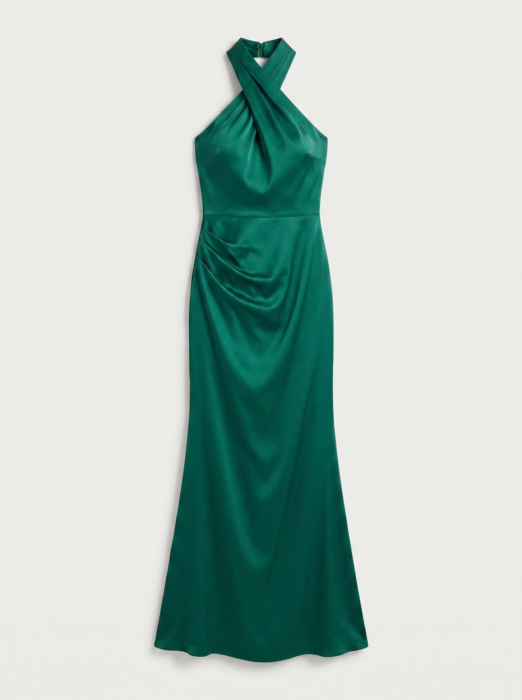 Torsada Halter Maxi Dress – Wedding Guest Formal Cocktail Bridesmaid Satin Evening Women Maxi Dress