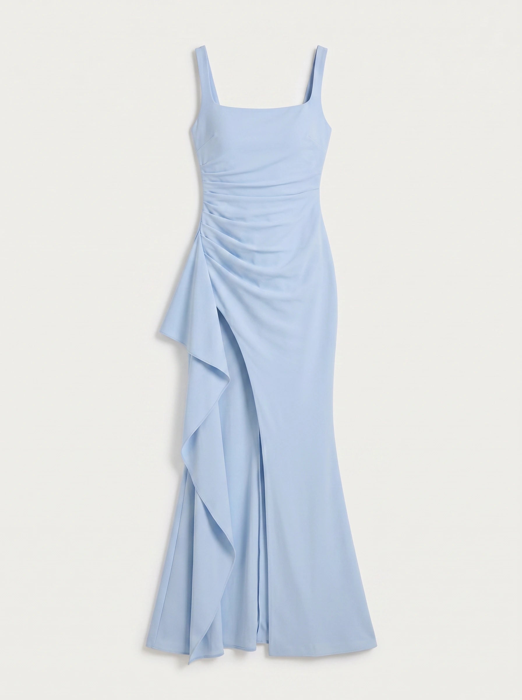 Fendera Square Neck Maxi Dress – Bodycon High Slit Maxi Dress Women Wedding Guest Formal Evening Party Long Dress