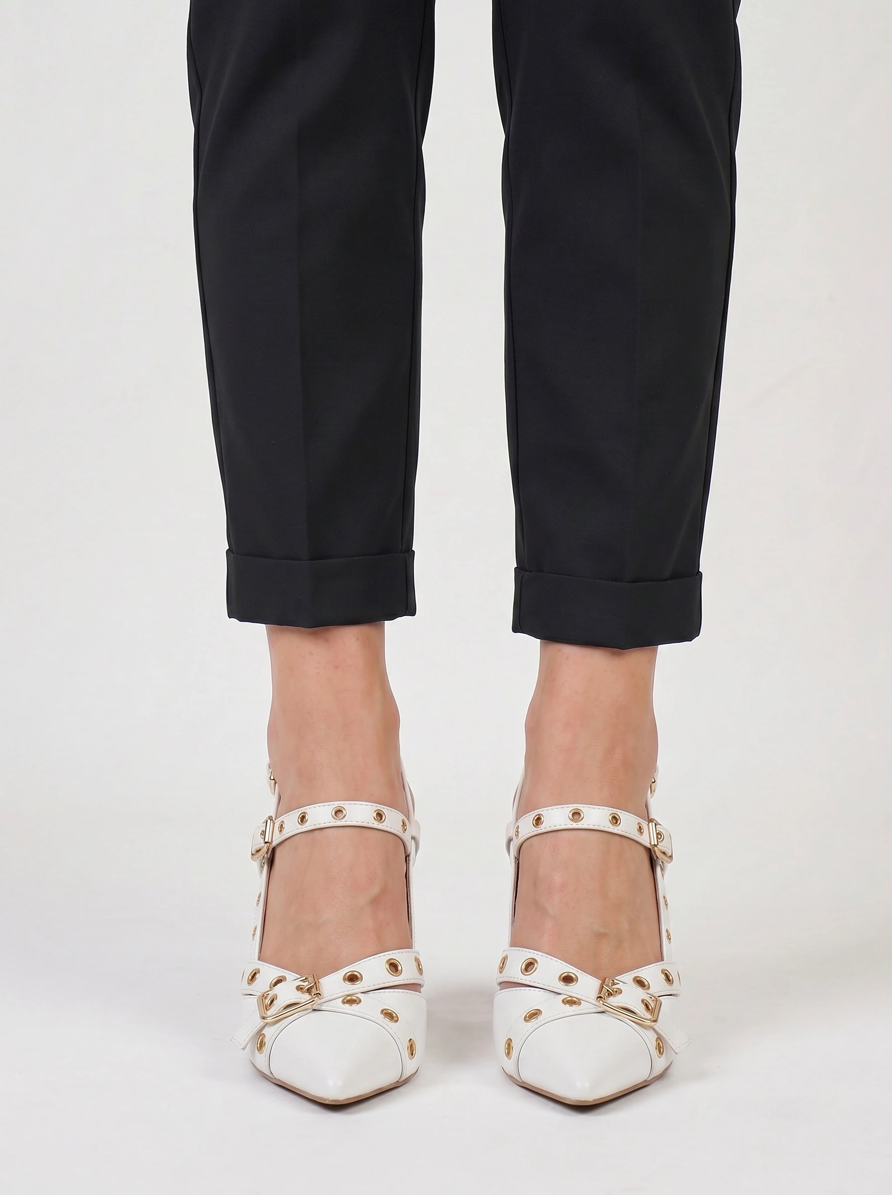 Ochiara Buckle Slingback Pumps – Black Leather Pointed Toe Women Heels Summer Office Wedding Guest Stiletto Pumps