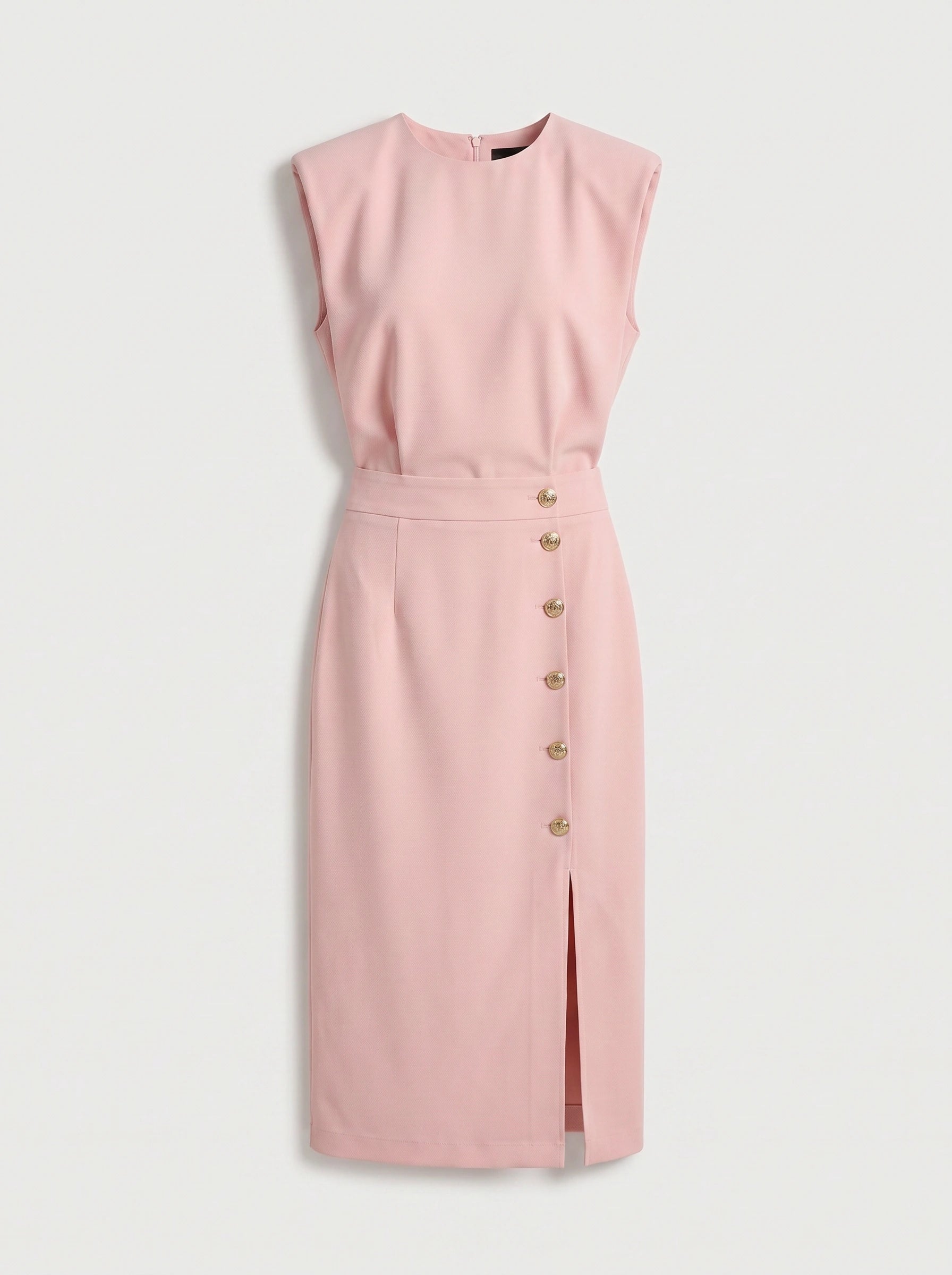 Blusene Shoulder Pad Midi Dress – Formal Dresses Women Wedding Guest Office Elegant Business Midi Dress
