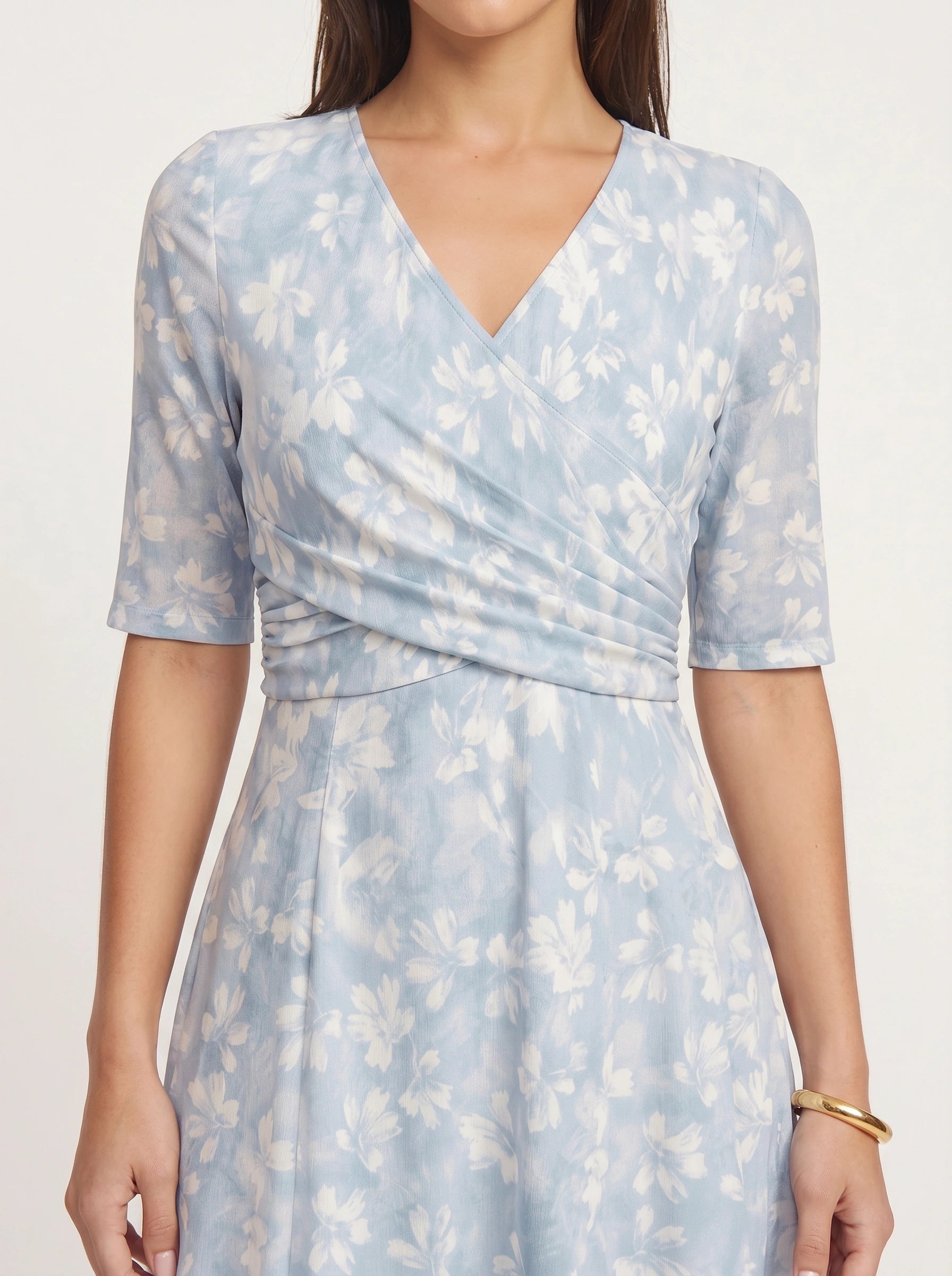 Fiorina Wrap Midi Dress – Floral Women Elegant Wedding Guest Afternoon Tea Party Formal Midi Dress