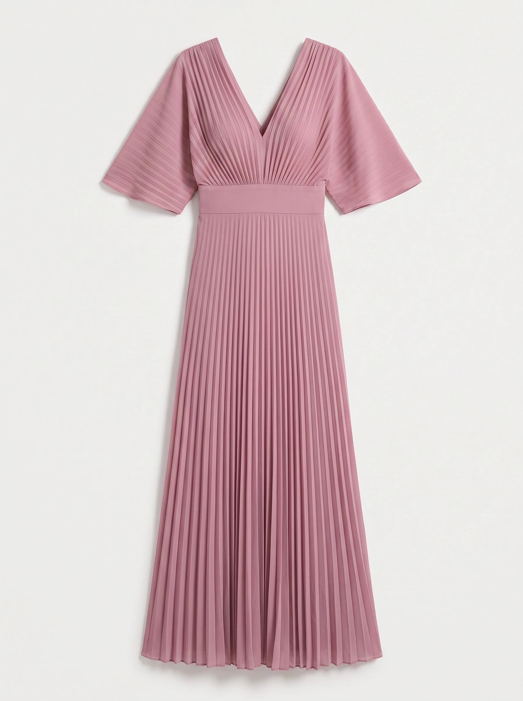 Azorine Pleated Cape Maxi Dress – Women Evening Formal Wedding Guest Occasion Sheer Cape Maxi Dress