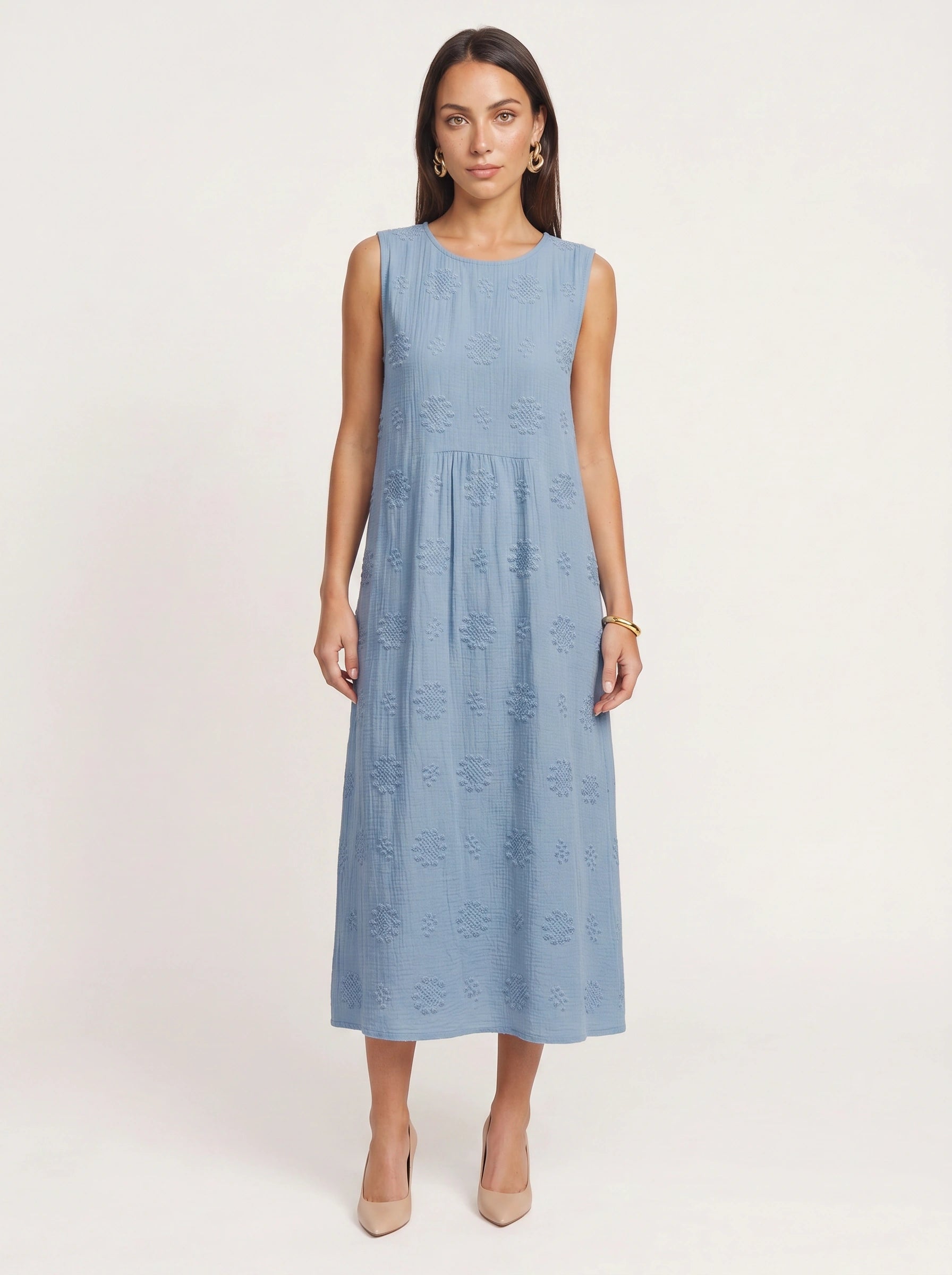 Tramera Embroidered Dress – Women Summer Wedding Guest Cocktail Formal Sundress Midi Dress