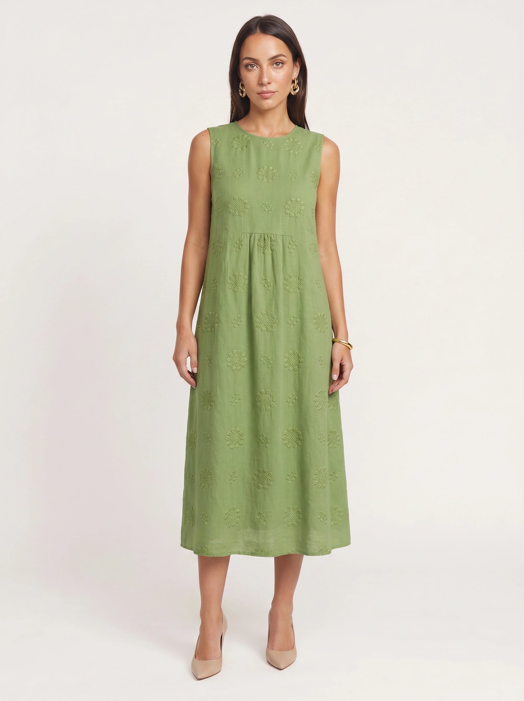 Tramera Embroidered Dress – Women Summer Wedding Guest Cocktail Formal Sundress Midi Dress