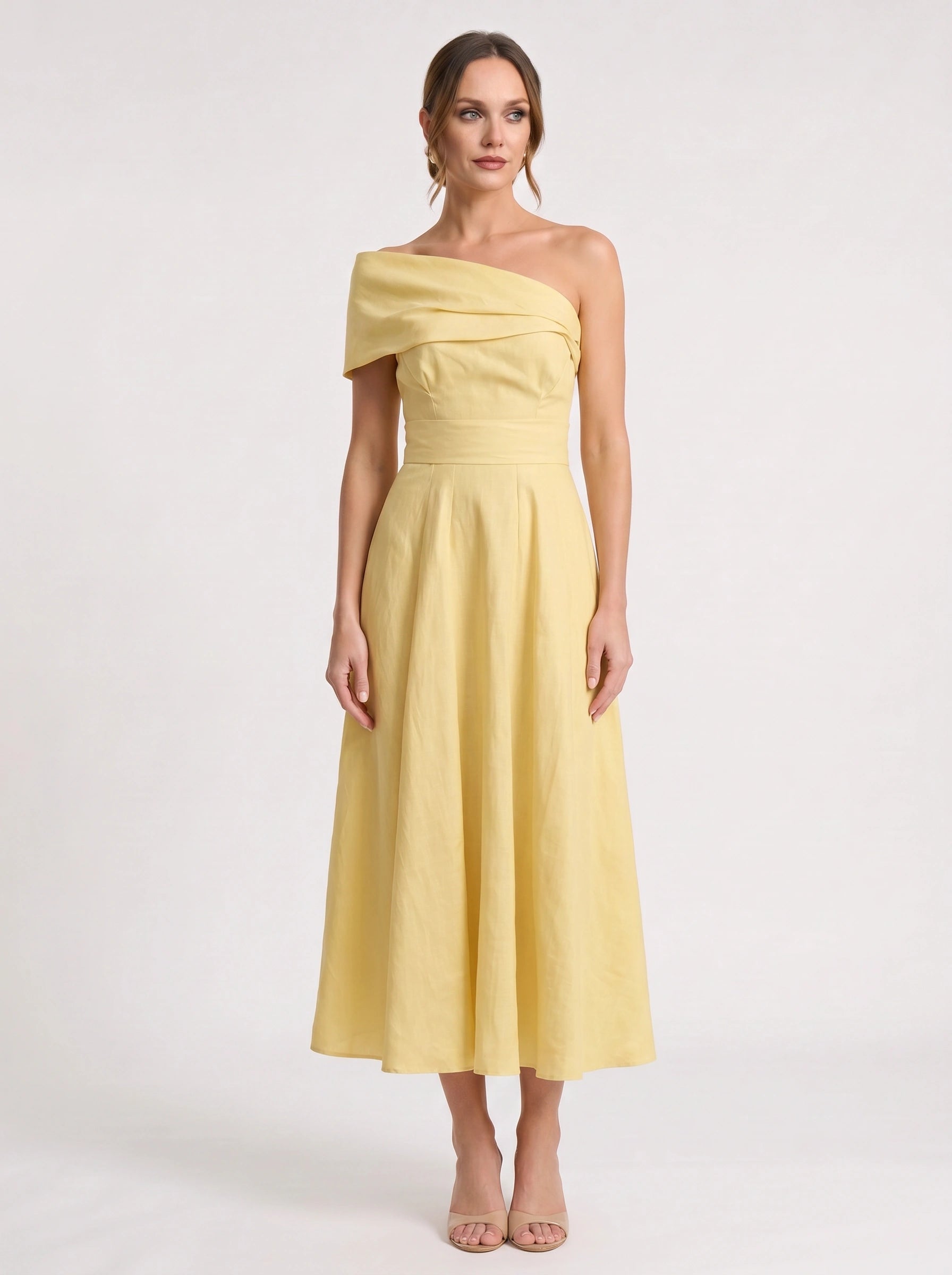 Soléane Off-Shoulder Pleated Maxi Dress – Formal Wedding Guest Women Evening Elegant Long Maxi Dress