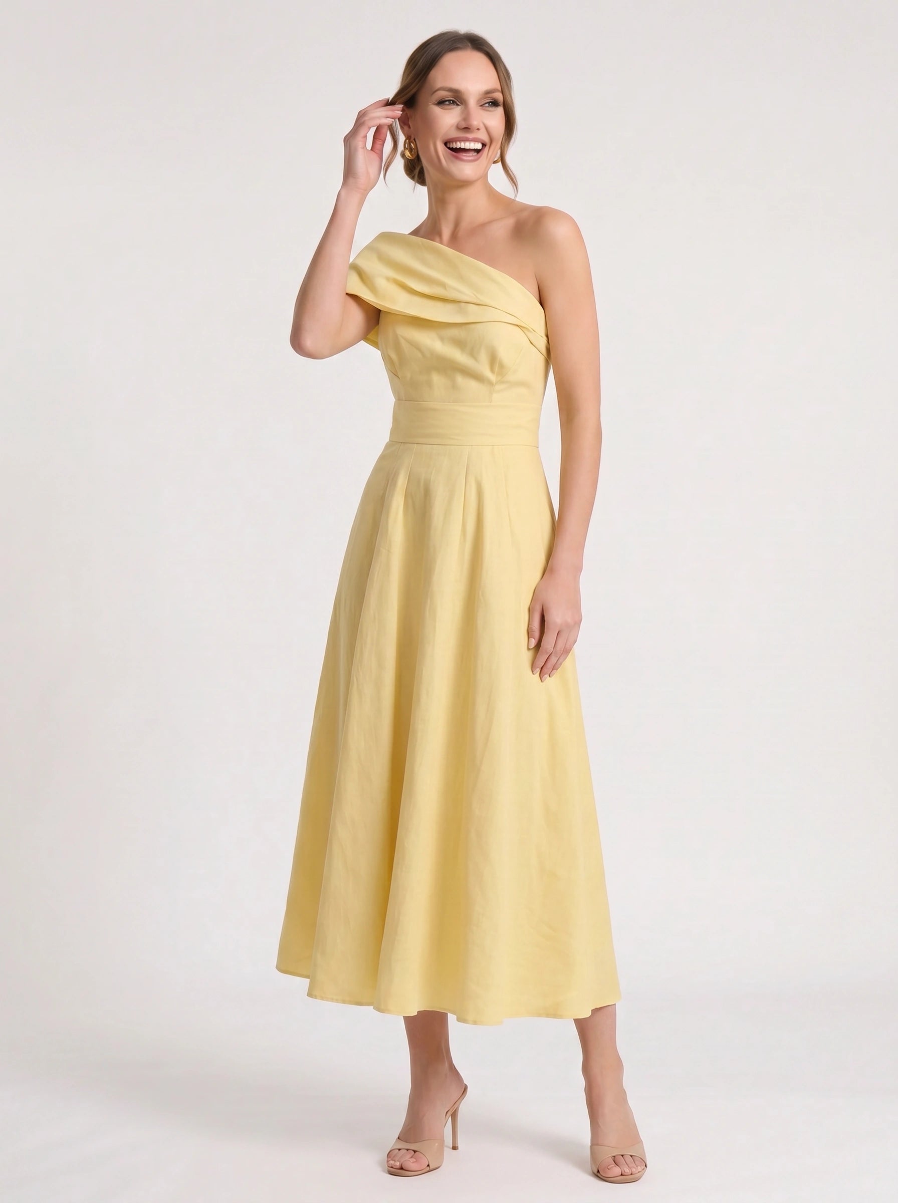 Soléane Off-Shoulder Pleated Maxi Dress – Formal Wedding Guest Women Evening Elegant Long Maxi Dress