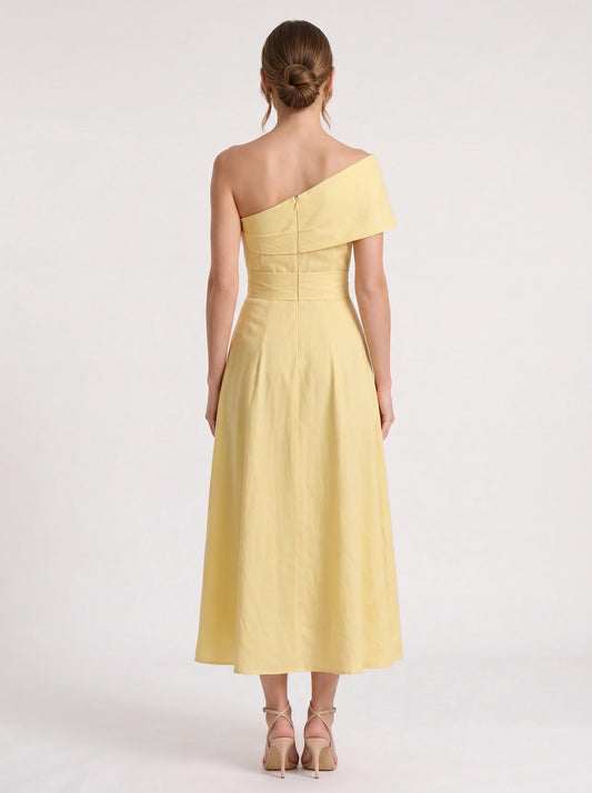 Soléane Off-Shoulder Pleated Maxi Dress – Formal Wedding Guest Women Evening Elegant Long Maxi Dress