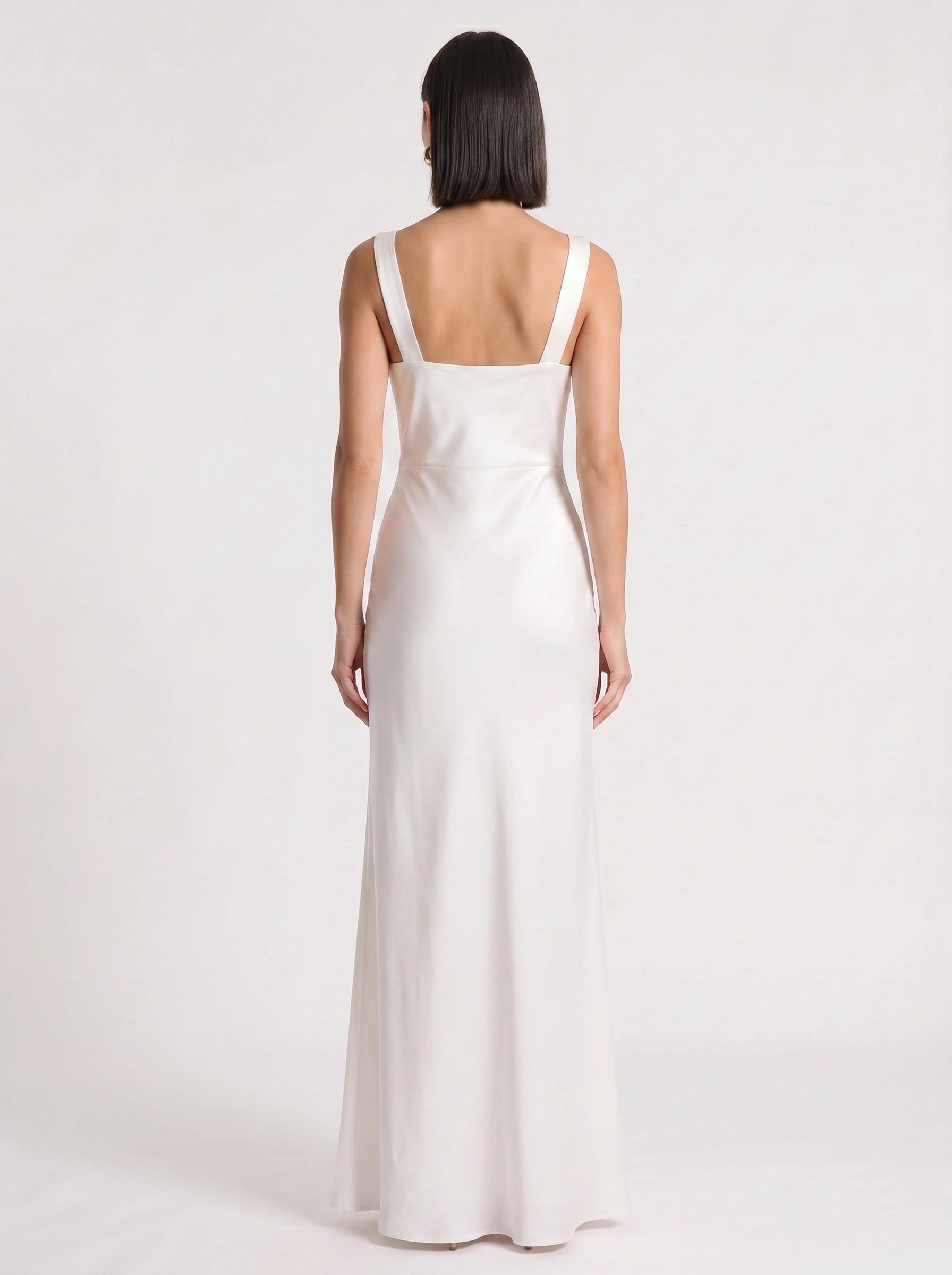 Cowlette Satin Cowl Neck Maxi Dress – Sleeveless Slip Women Formal Wedding Guest Bridal Shower Evening Maxi Dress