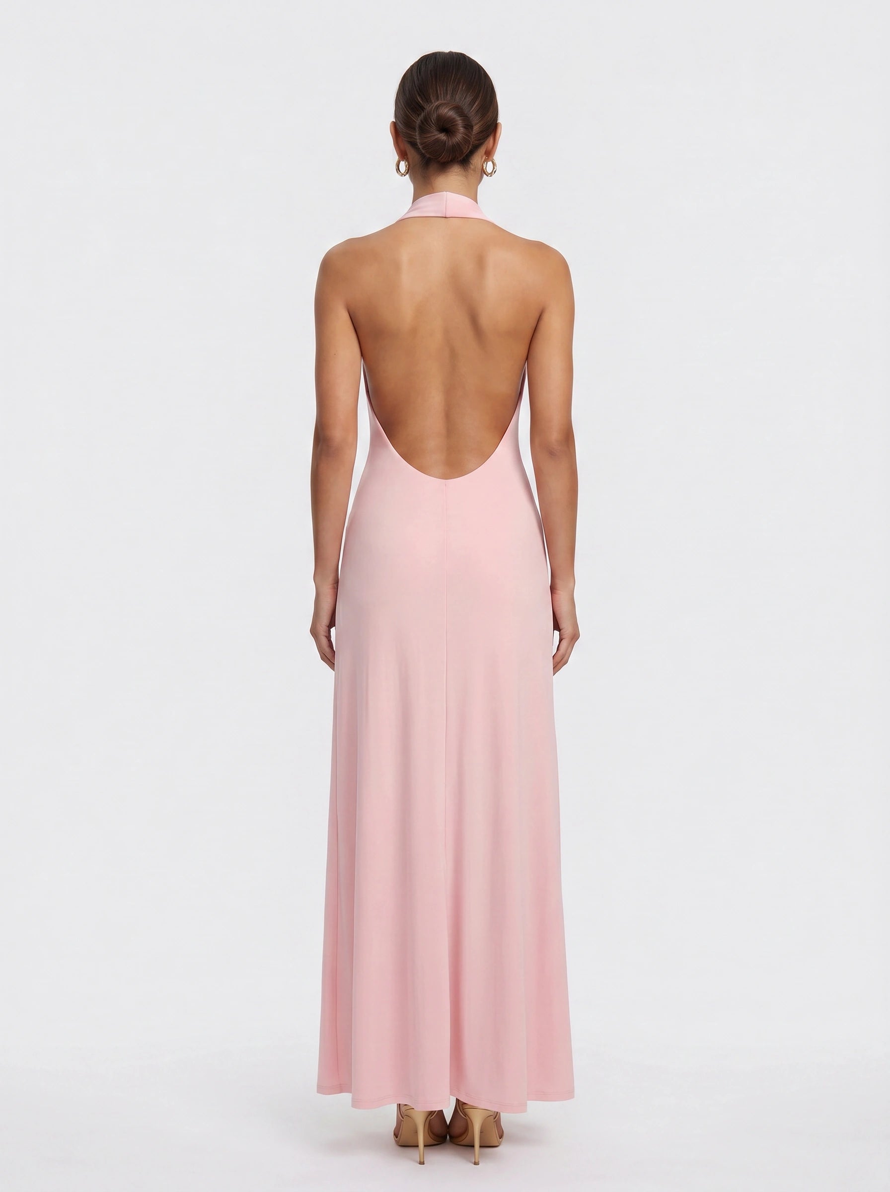 Venara Halter Wrap Maxi Dress – Women Formal Wedding Guest Cocktail Evening Plunge Neck Thigh Slit Maxi Dress