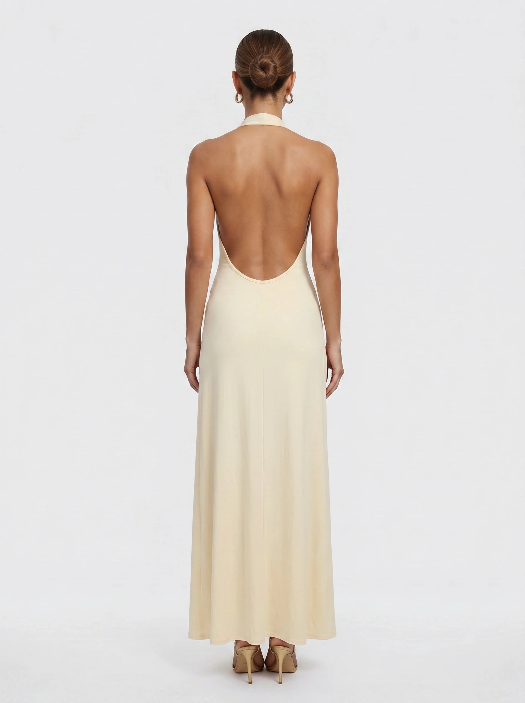 Venara Halter Wrap Maxi Dress – Women Formal Wedding Guest Cocktail Evening Plunge Neck Thigh Slit Maxi Dress