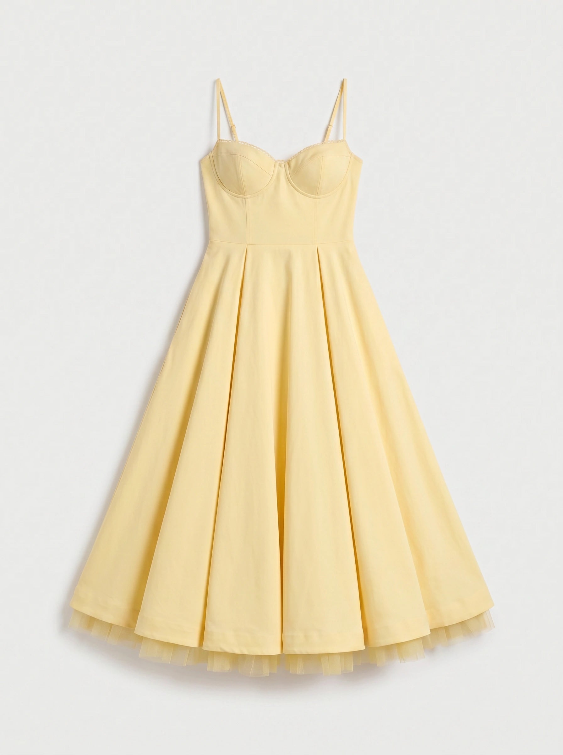 Balette Corset Midi Dress – Bustier Tulle Full Skirt Women Formal Wedding Guest Elegant Party Midi Dress