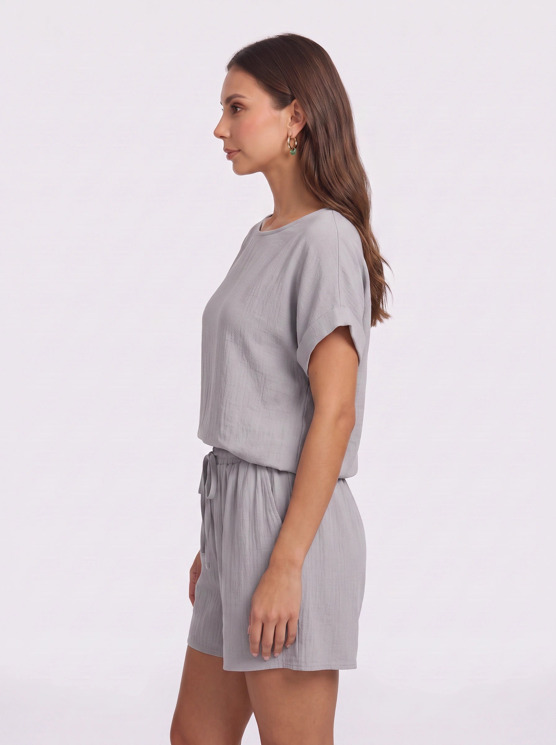 Brumosa Oversized Short Sleeve Lounge Set – Womens Two Piece Summer Pajama Sets Loungewear Relaxed Fit Short Co-Ord