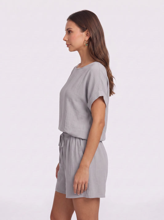 Brumosa Oversized Short Sleeve Lounge Set – Womens Two Piece Summer Pajama Sets Loungewear Relaxed Fit Short Co-Ord