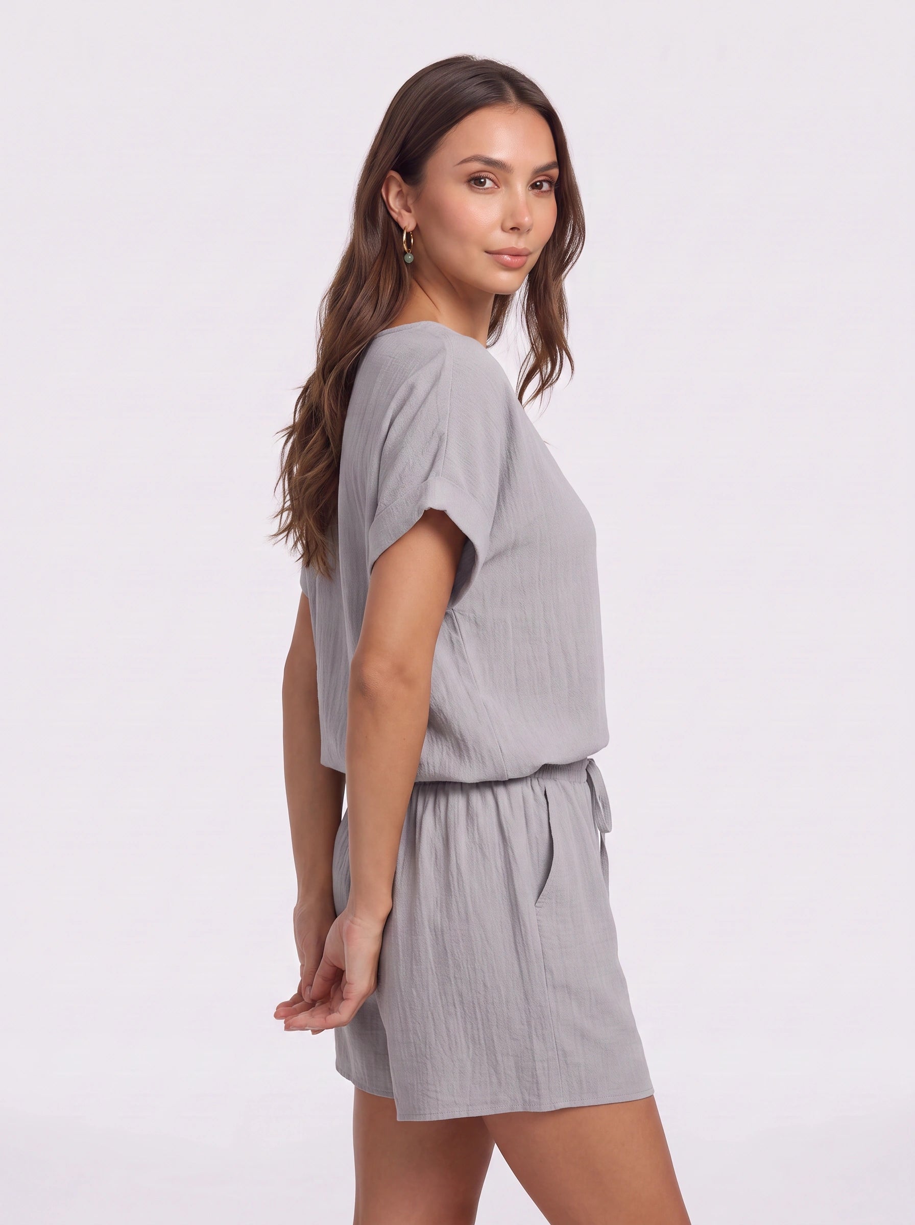 Brumosa Oversized Short Sleeve Lounge Set – Womens Two Piece Summer Pajama Sets Loungewear Relaxed Fit Short Co-Ord