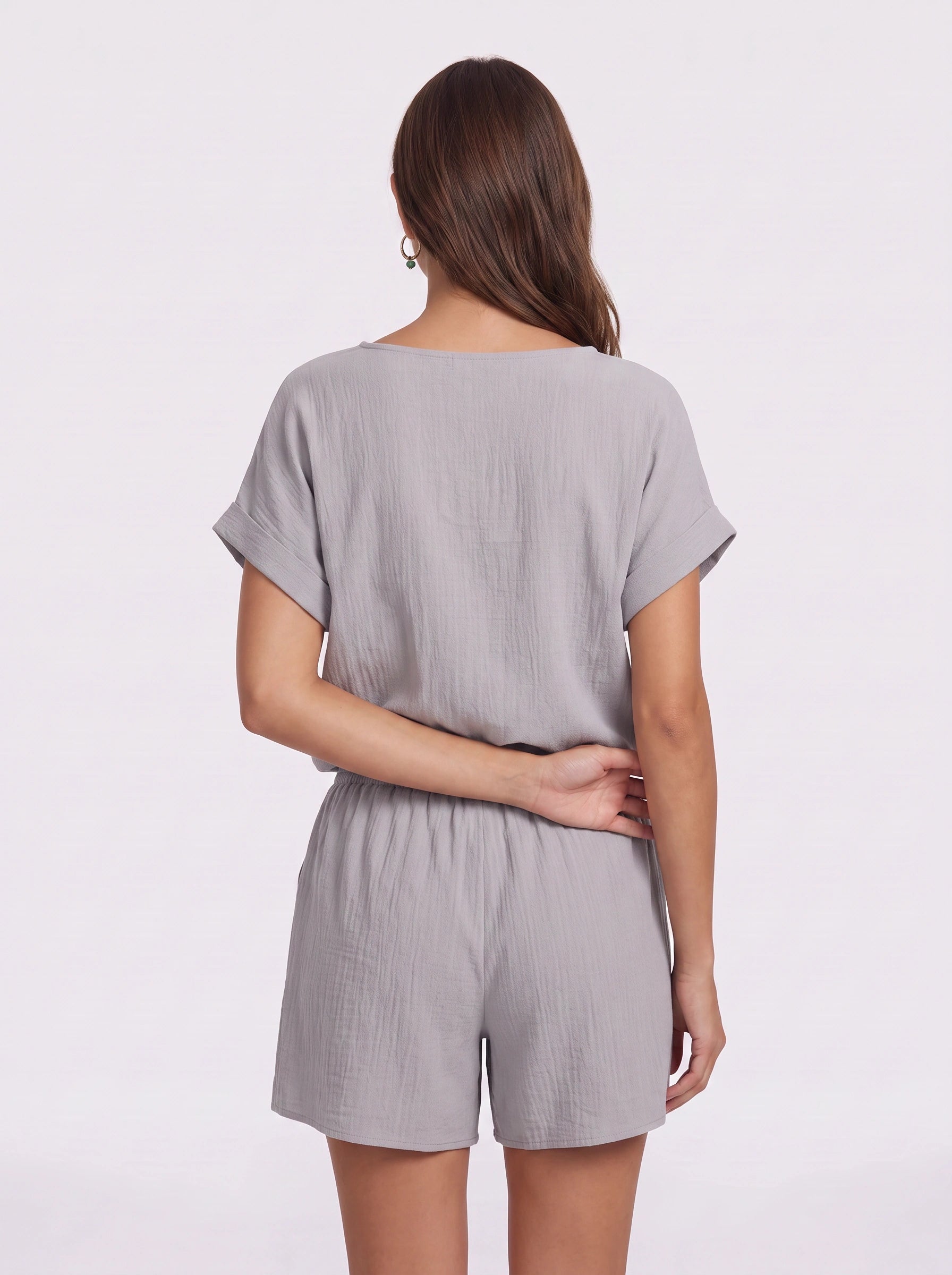 Brumosa Oversized Short Sleeve Lounge Set – Womens Two Piece Summer Pajama Sets Loungewear Relaxed Fit Short Co-Ord