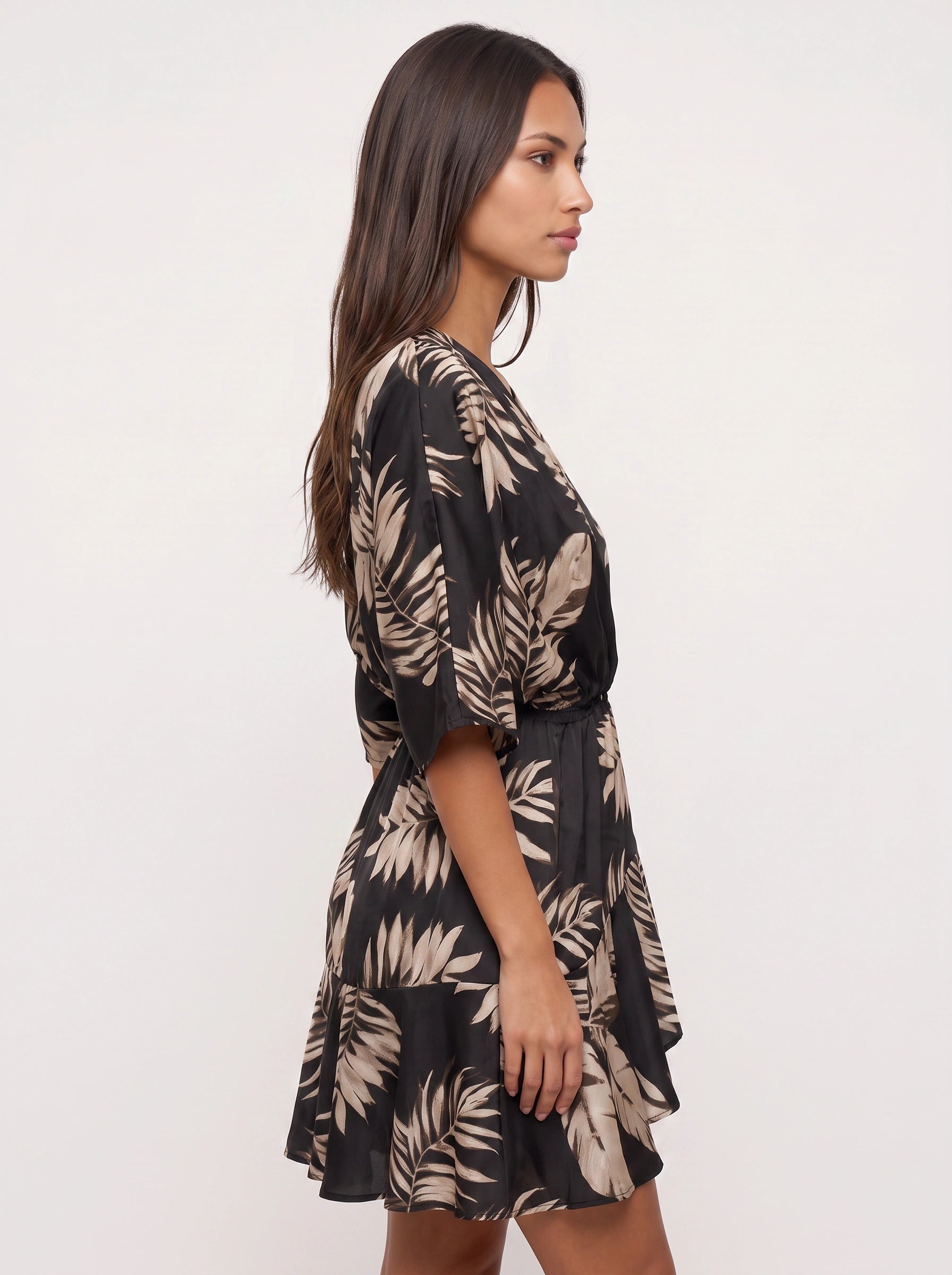 Zebrasa Kimono Wrap Mini Dress – Zebra Print Kimono Sleeve Mini Dress Women Summer Beach Vacation Resort Wrap Mini Dress