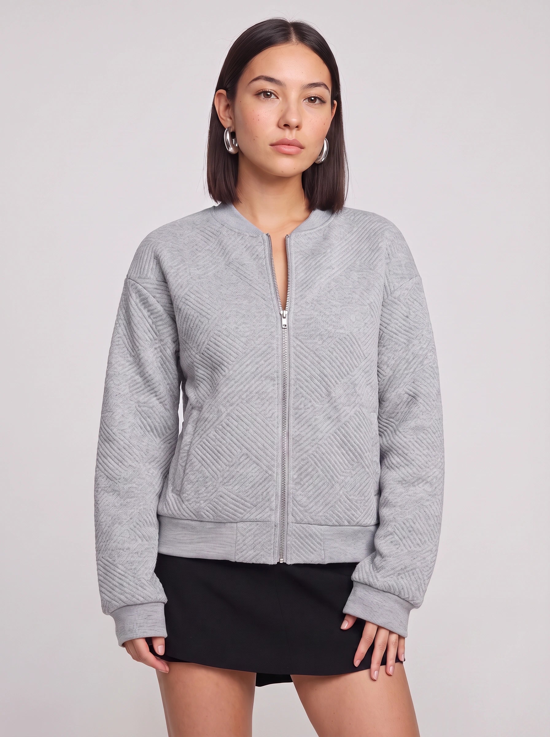 Rosewood Lightweight Bomber Jacket – Women Summer Zip Front Cropped Casual Smart Bomber Jacket