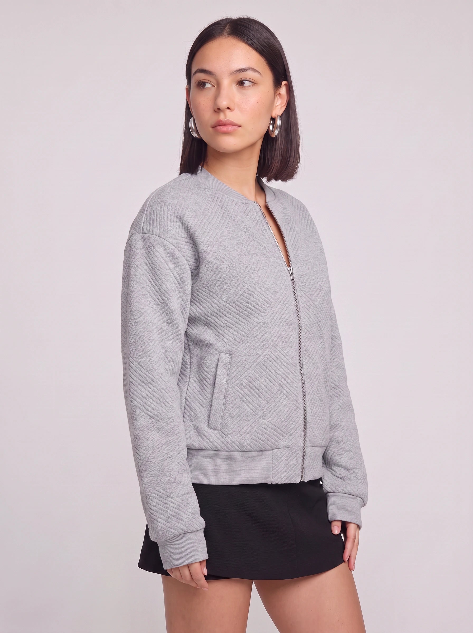 Rosewood Lightweight Bomber Jacket – Women Summer Zip Front Cropped Casual Smart Bomber Jacket