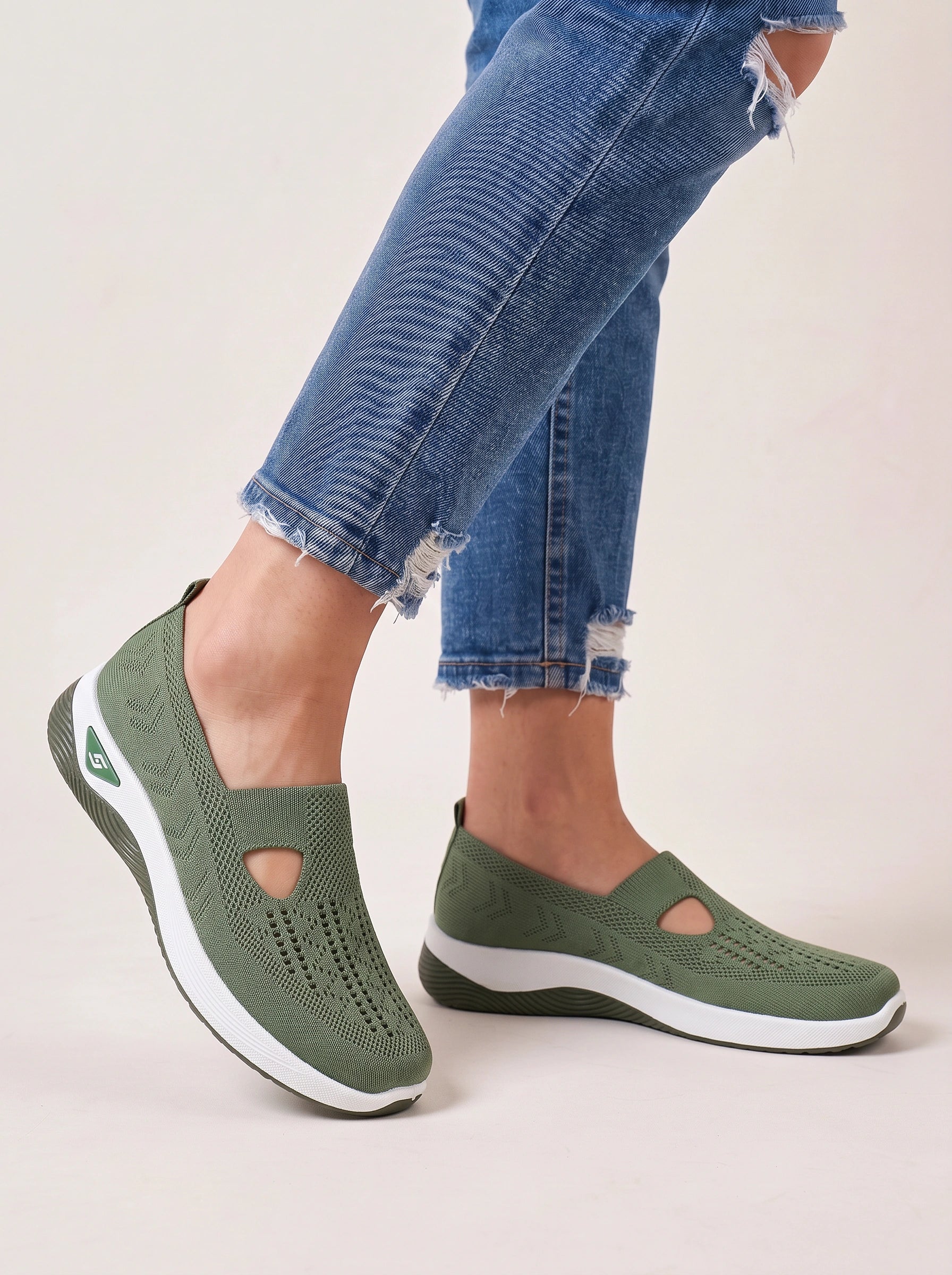 Ventova Breathable Mesh Slip-On Sneakers – Cutout Clothes Women Orthopedic Walking Shoes Casual Comfort Platform Sneakers