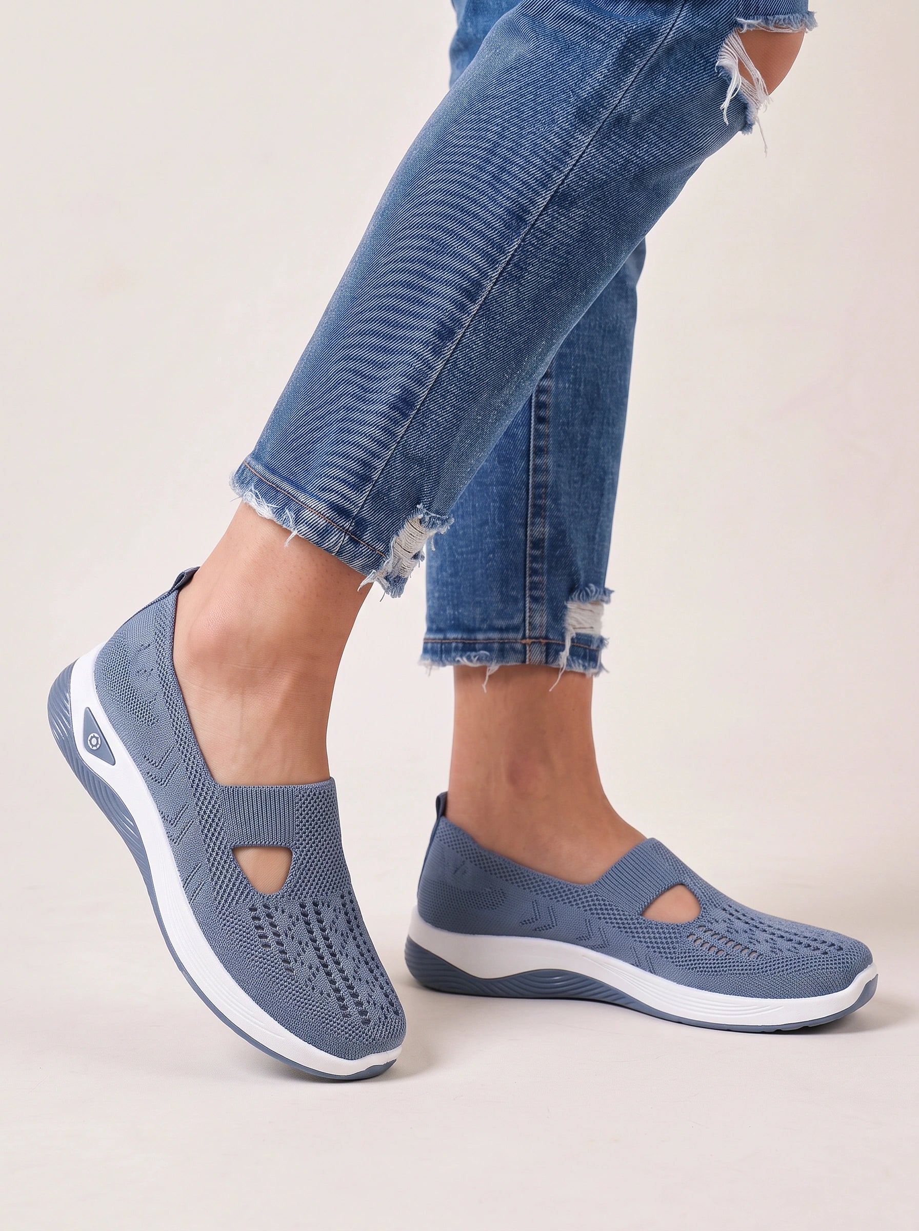 Ventova Breathable Mesh Slip-On Sneakers – Cutout Clothes Women Orthopedic Walking Shoes Casual Comfort Platform Sneakers