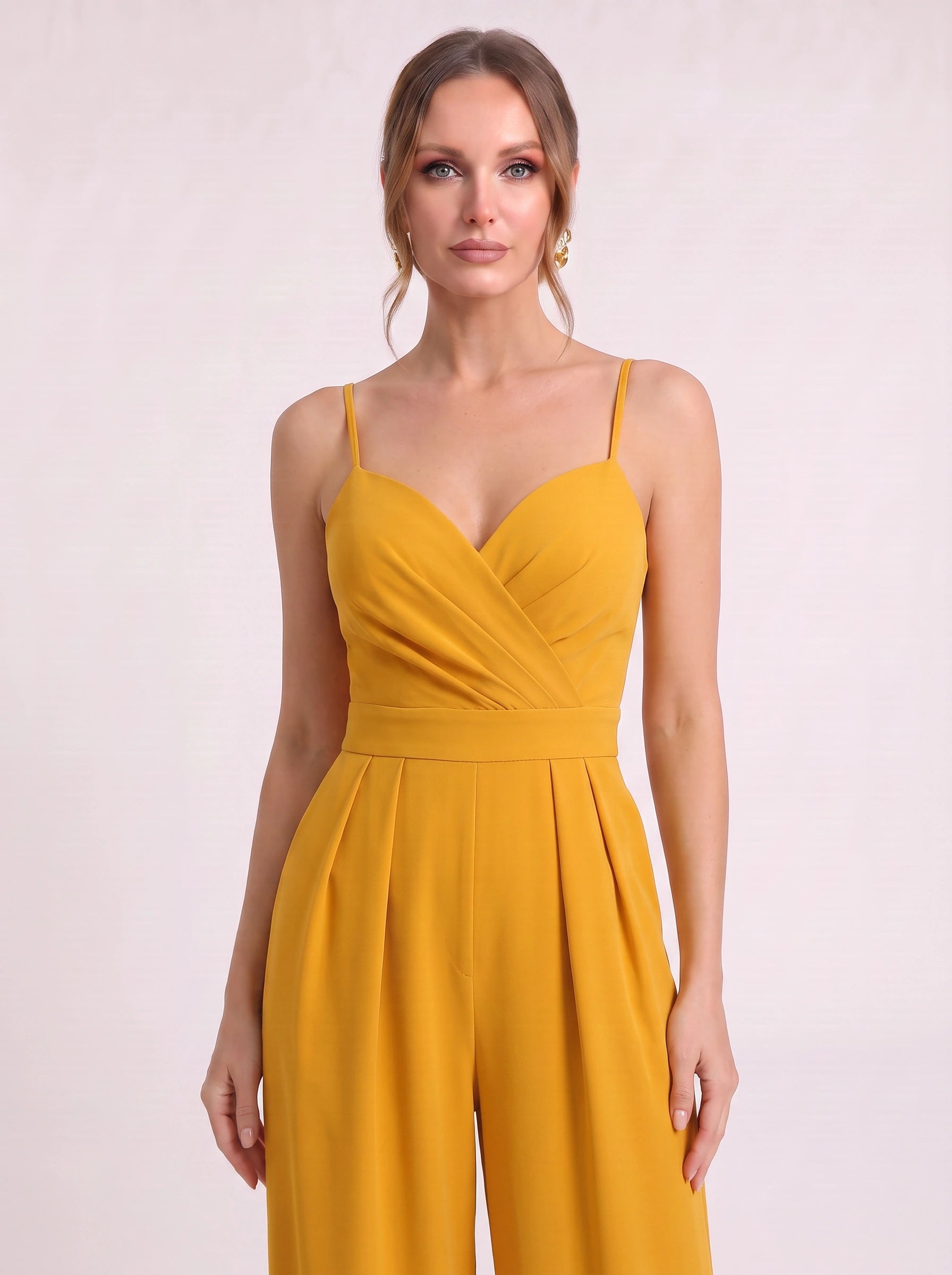 Soretta Sweetheart Wide-Leg Jumpsuit – Women Formal Wedding Guest Evening Party Spaghetti Strap Jumpsuit