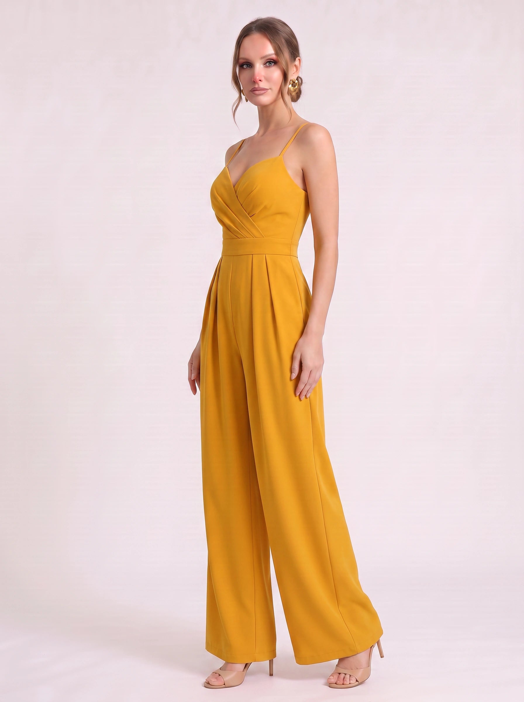 Soretta Sweetheart Wide-Leg Jumpsuit – Women Formal Wedding Guest Evening Party Spaghetti Strap Jumpsuit