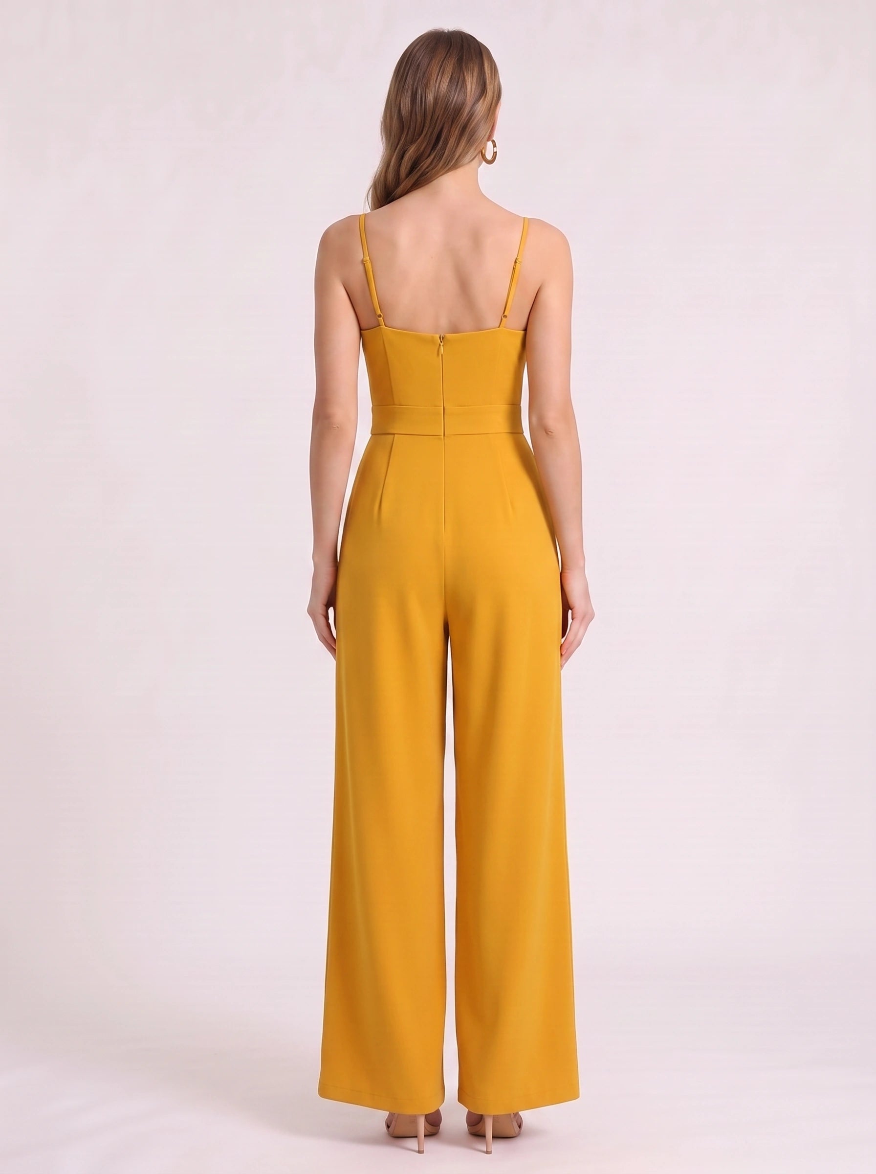 Soretta Sweetheart Wide-Leg Jumpsuit – Women Formal Wedding Guest Evening Party Spaghetti Strap Jumpsuit