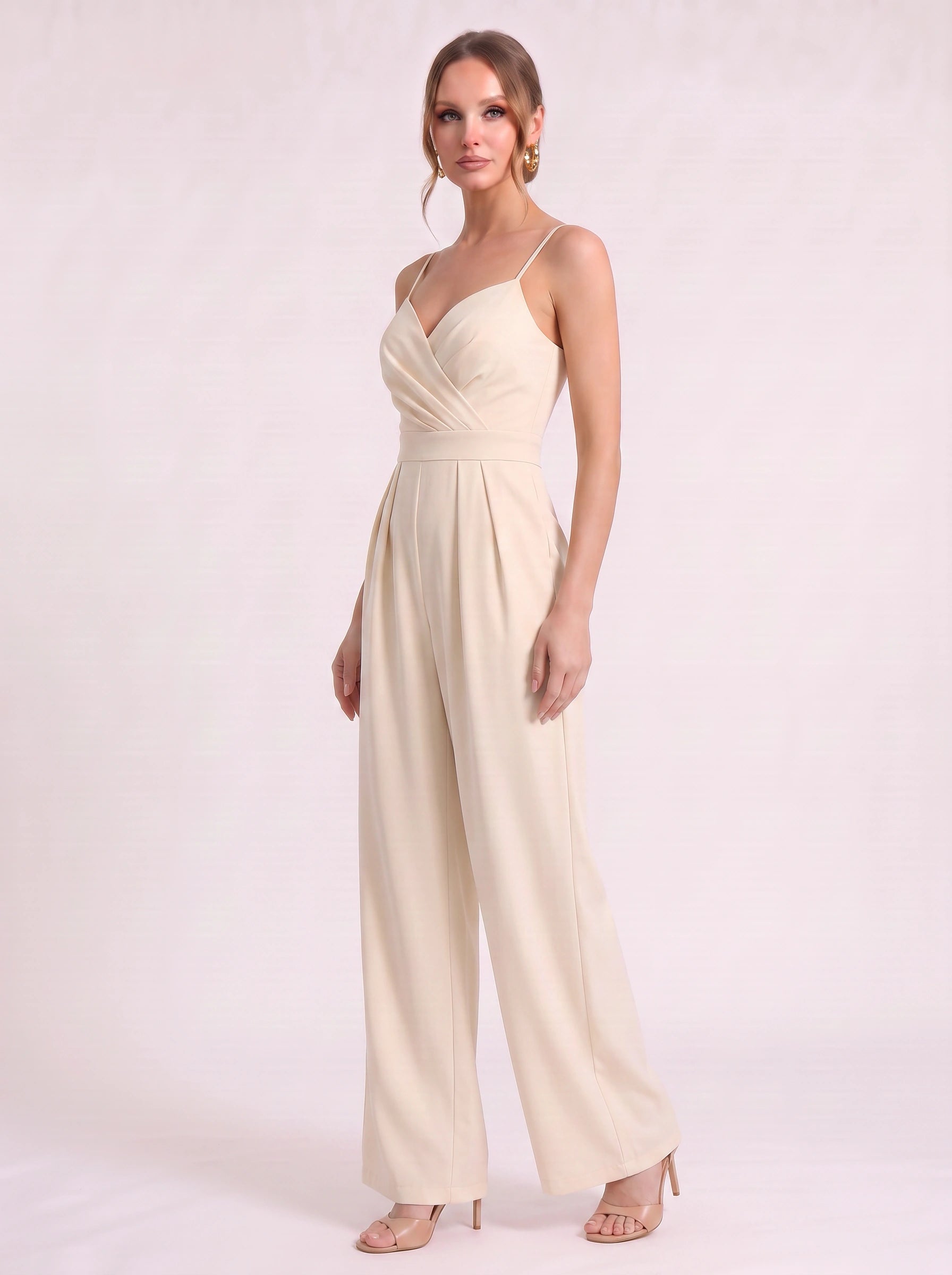 Soretta Sweetheart Wide-Leg Jumpsuit – Women Formal Wedding Guest Evening Party Spaghetti Strap Jumpsuit