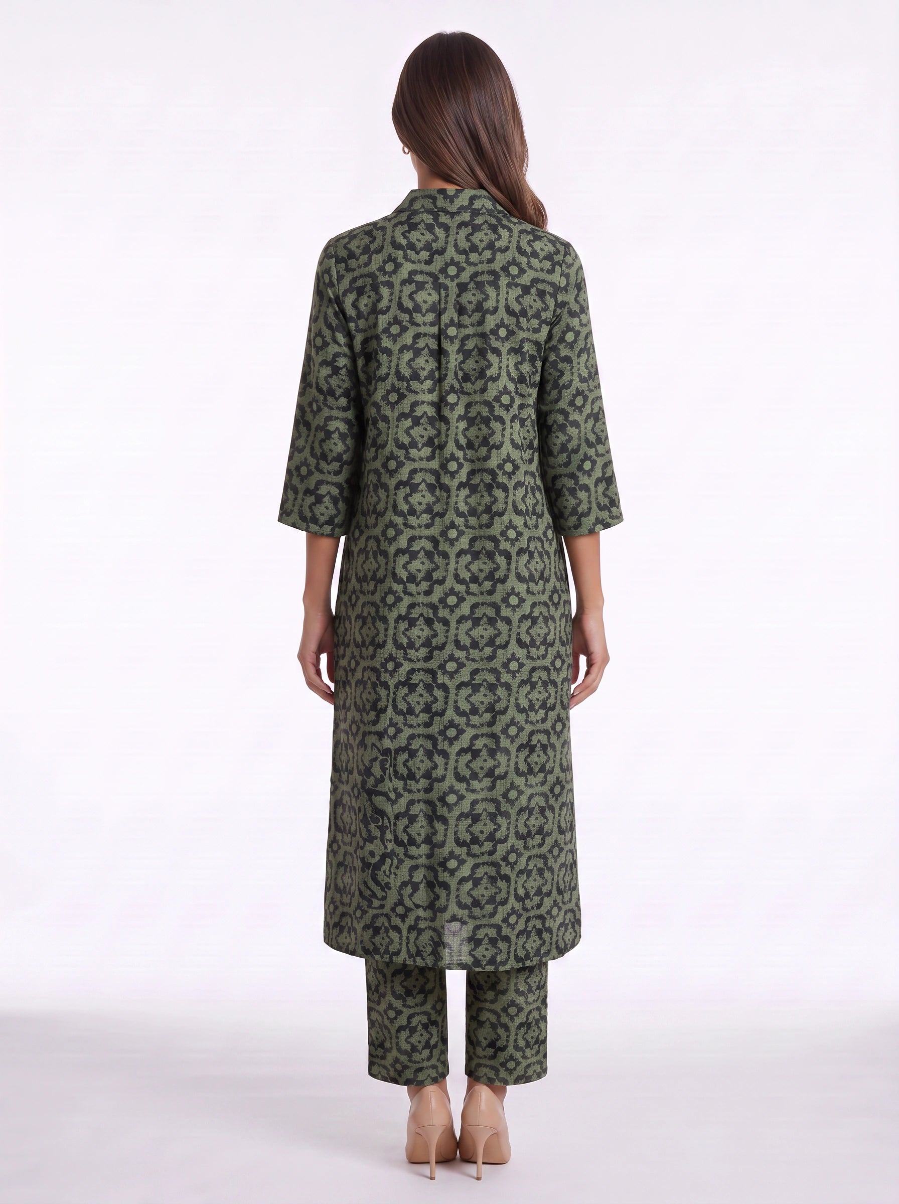 Tracere Collared Tunic Trouser Set – Cotton Pajama Sets Women Loungewear Summer Sleepwear Relaxed Fit PJ Sets