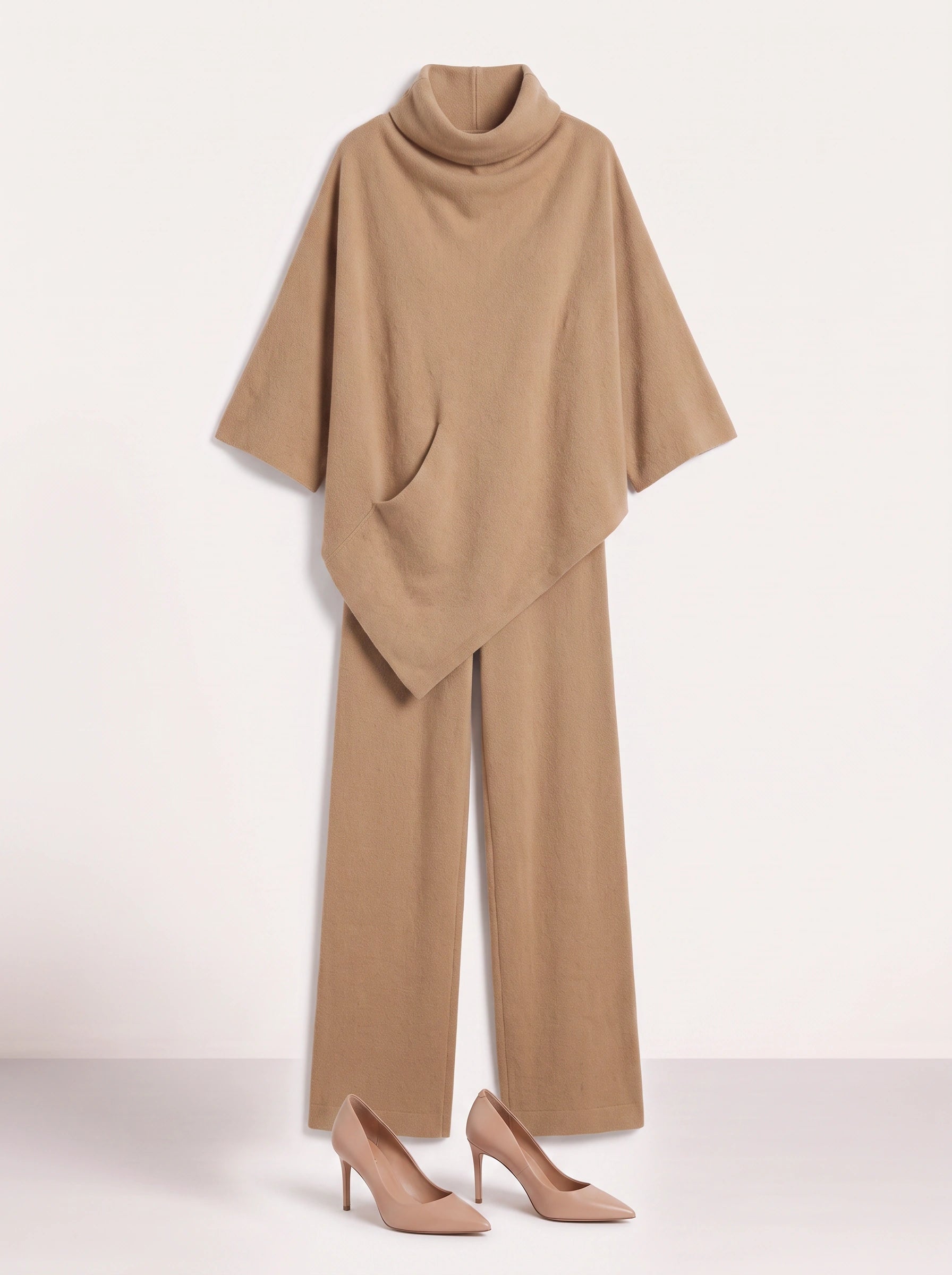 Cascove Cowl Neck Poncho Top Wide-Leg Pants Set – Two Piece Sets Women Lounge Loungewear Sweat Set