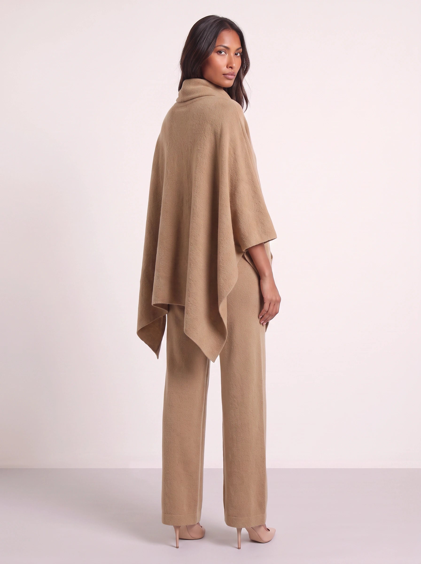 Cascove Cowl Neck Poncho Top Wide-Leg Pants Set – Two Piece Sets Women Lounge Loungewear Sweat Set