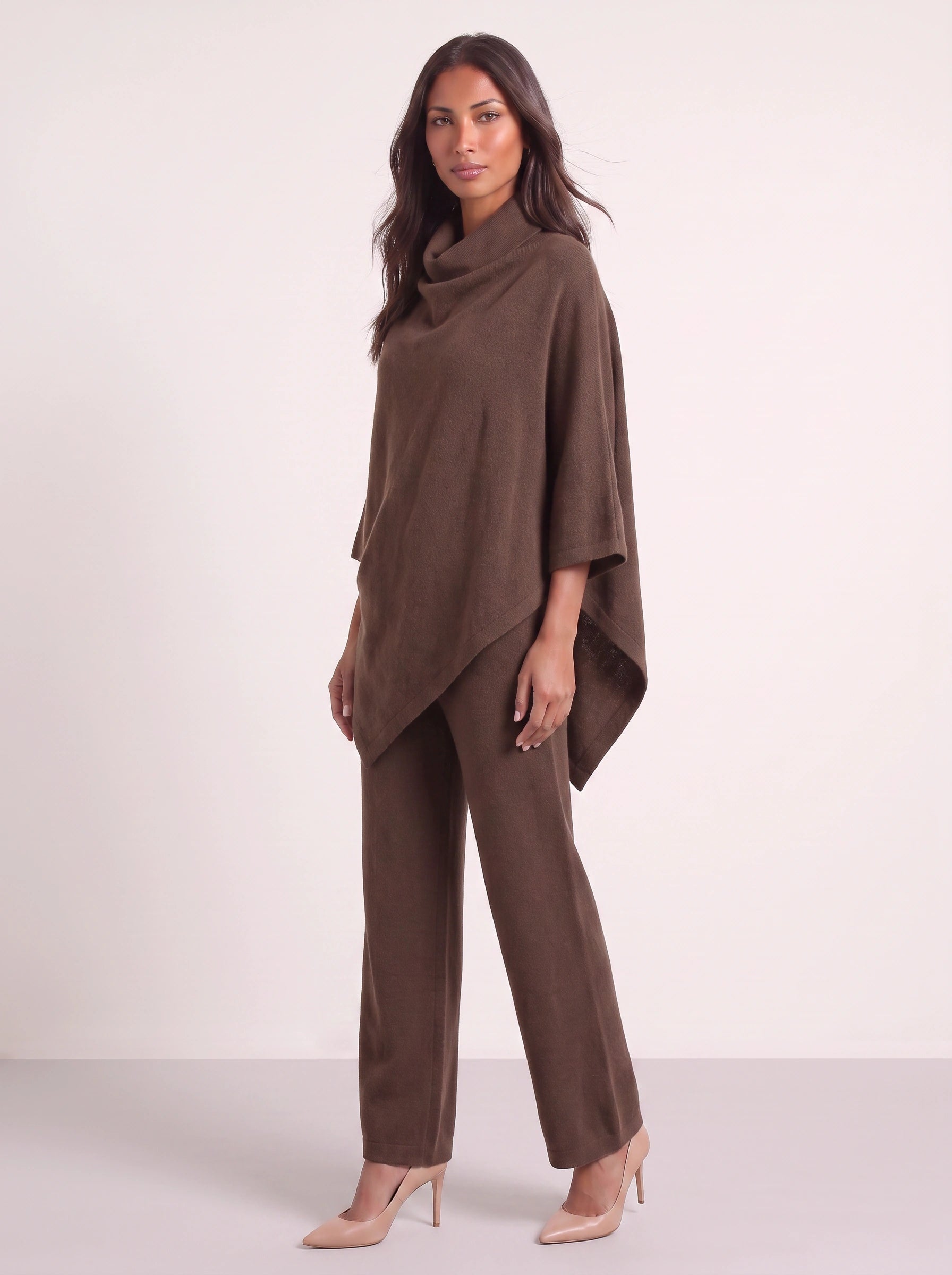 Cascove Cowl Neck Poncho Top Wide-Leg Pants Set – Two Piece Sets Women Lounge Loungewear Sweat Set
