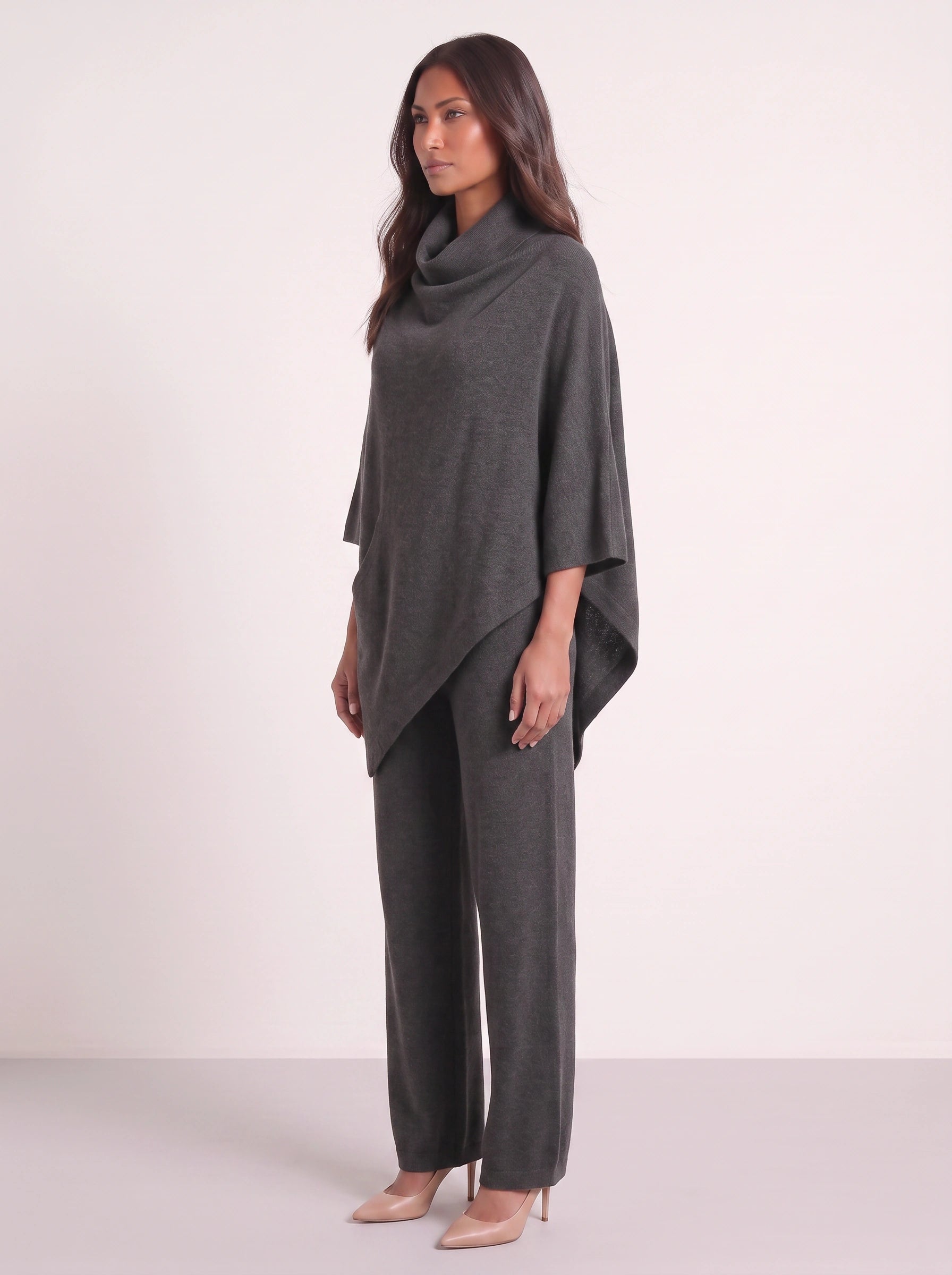 Cascove Cowl Neck Poncho Top Wide-Leg Pants Set – Two Piece Sets Women Lounge Loungewear Sweat Set
