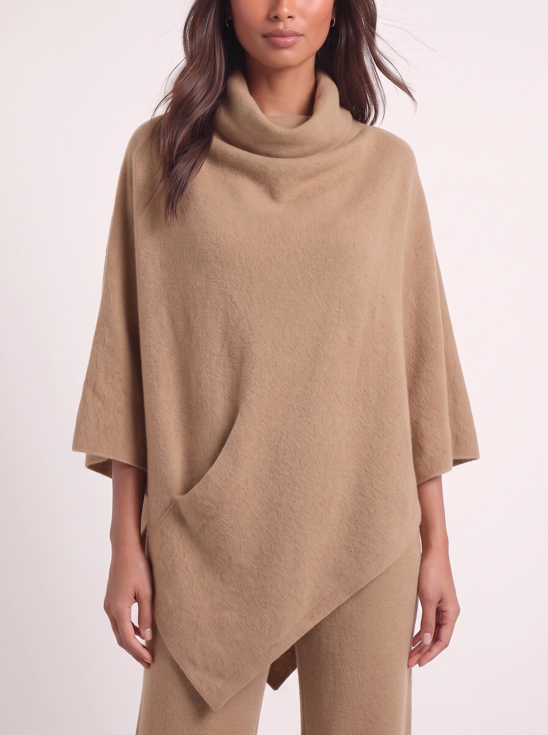 Cascove Cowl Neck Poncho Top Wide-Leg Pants Set – Two Piece Sets Women Lounge Loungewear Sweat Set