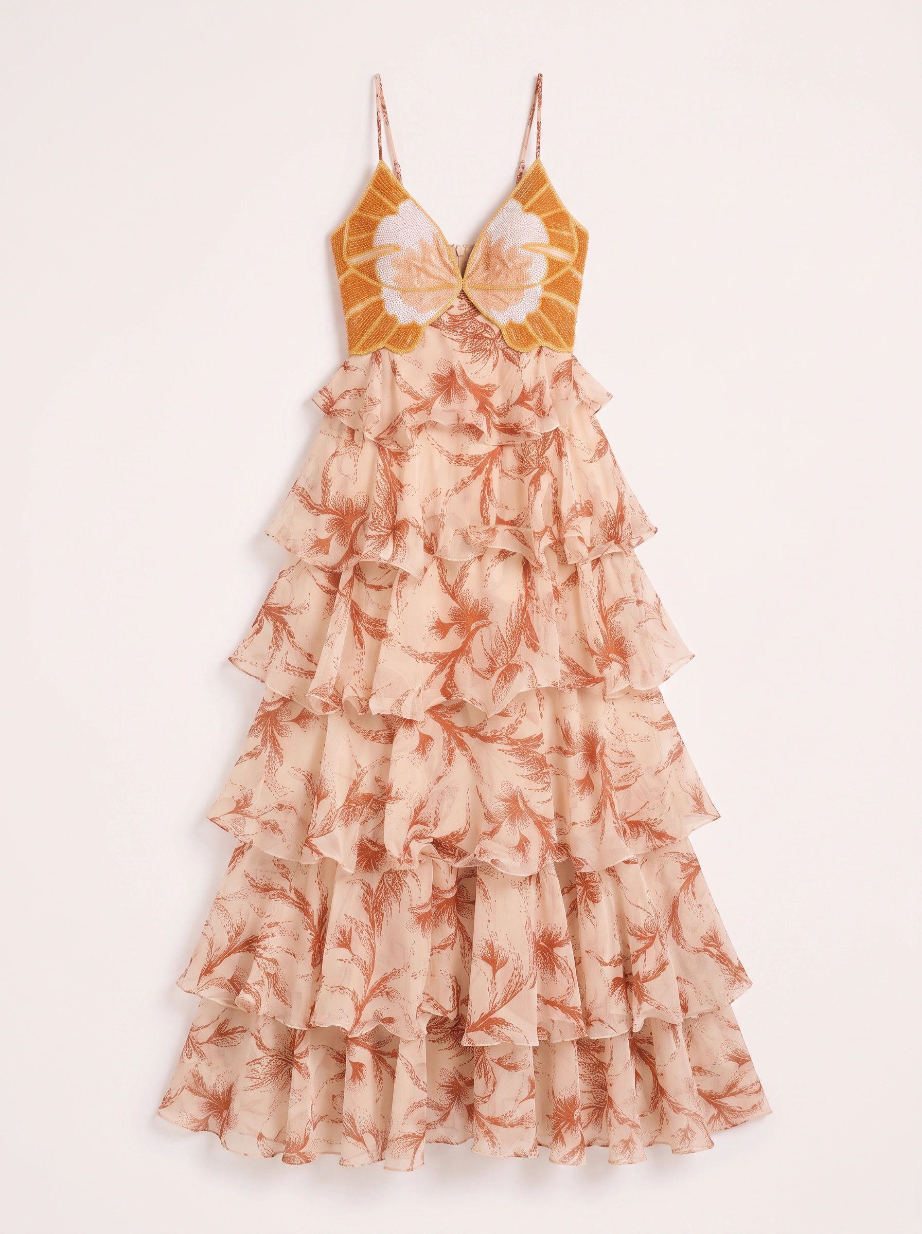 Volantis Sequin Ruffle Maxi Dress – Women Formal Wedding Guest Cocktail Tiered Evening Party Maxi Dress