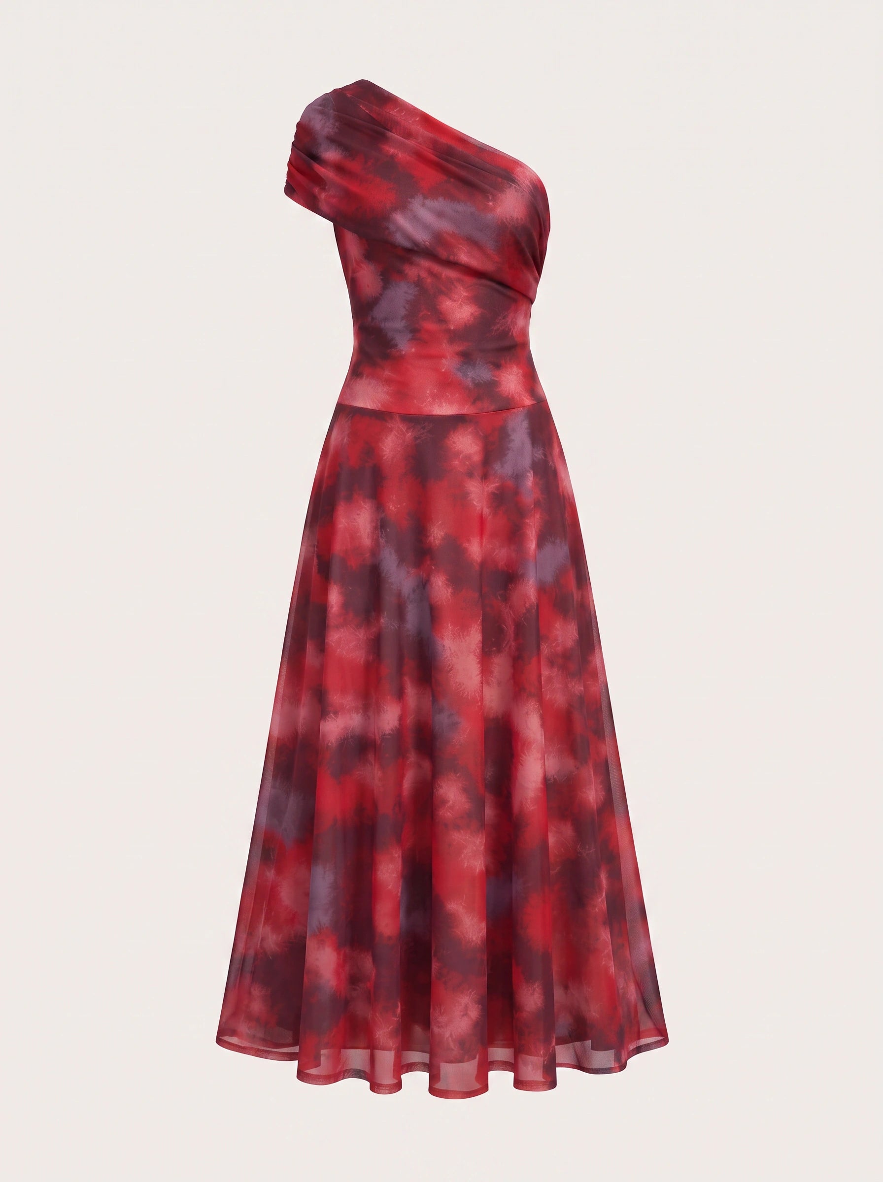 Cromella One-Shoulder Maxi Dress – Abstract Print Women Formal Cocktail Evening Wedding Guest Maxi Dress
