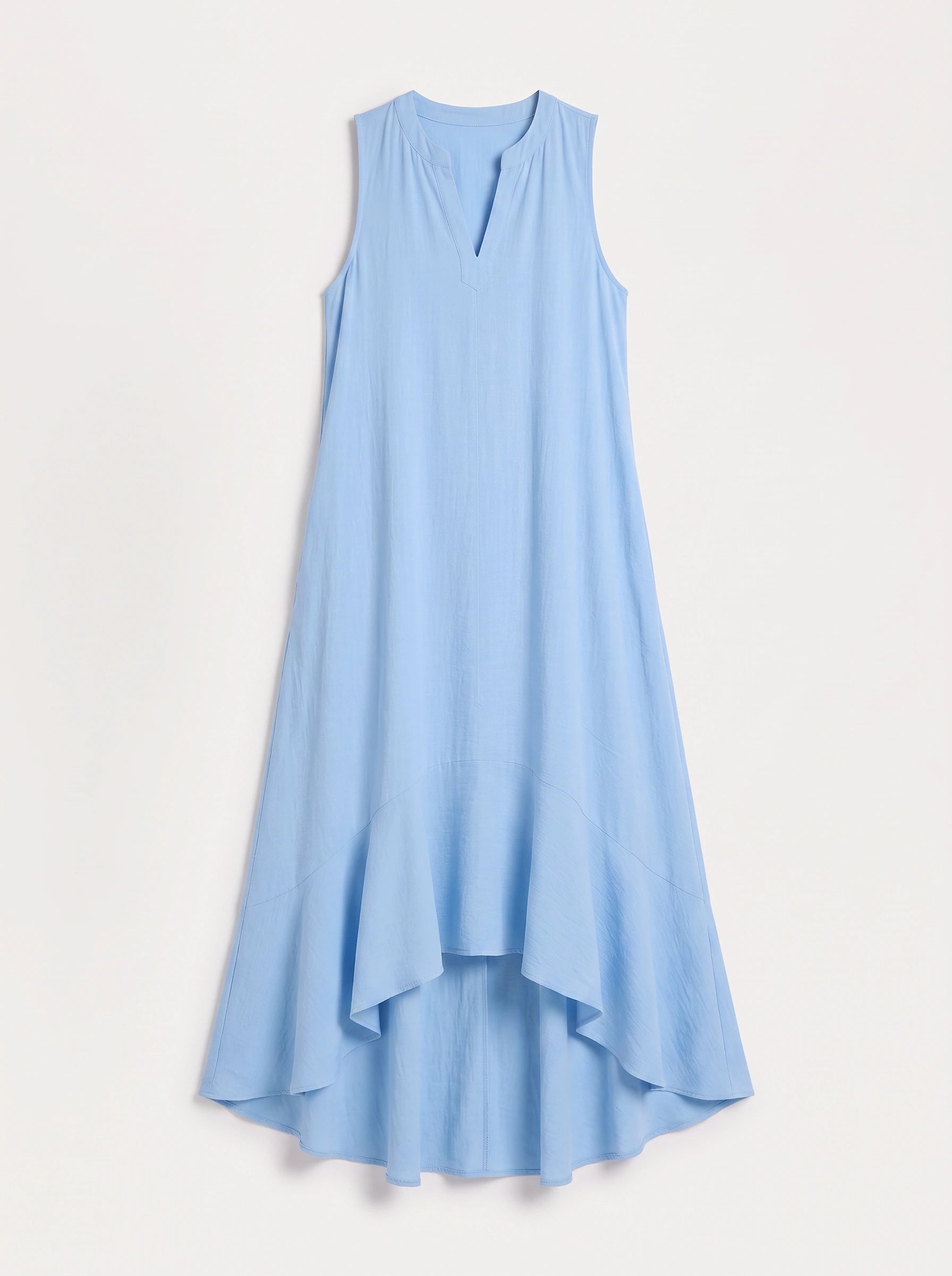 Cascara Asymmetric High-Low Maxi Dress – Women Sleeveless V-Neck Formal Wedding Guest Cocktail Maxi Dress