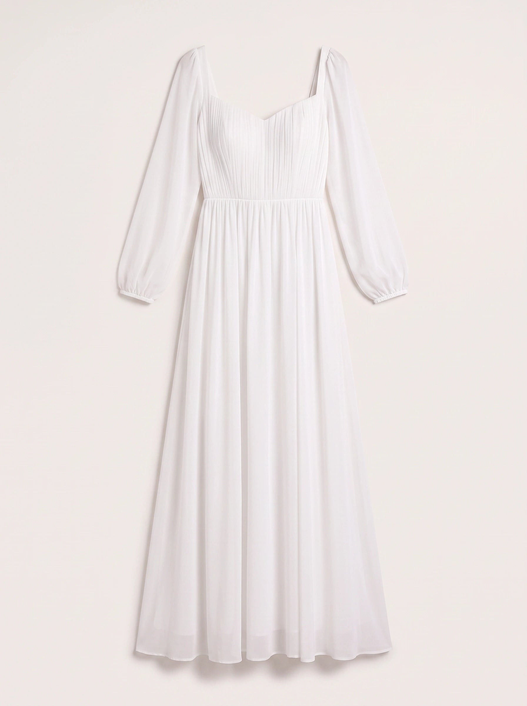 Sofiane Sweetheart Maxi Dress – Chiffon Long Sleeve Wedding Guest Formal Mother Bride Groom Maxi Dress Women