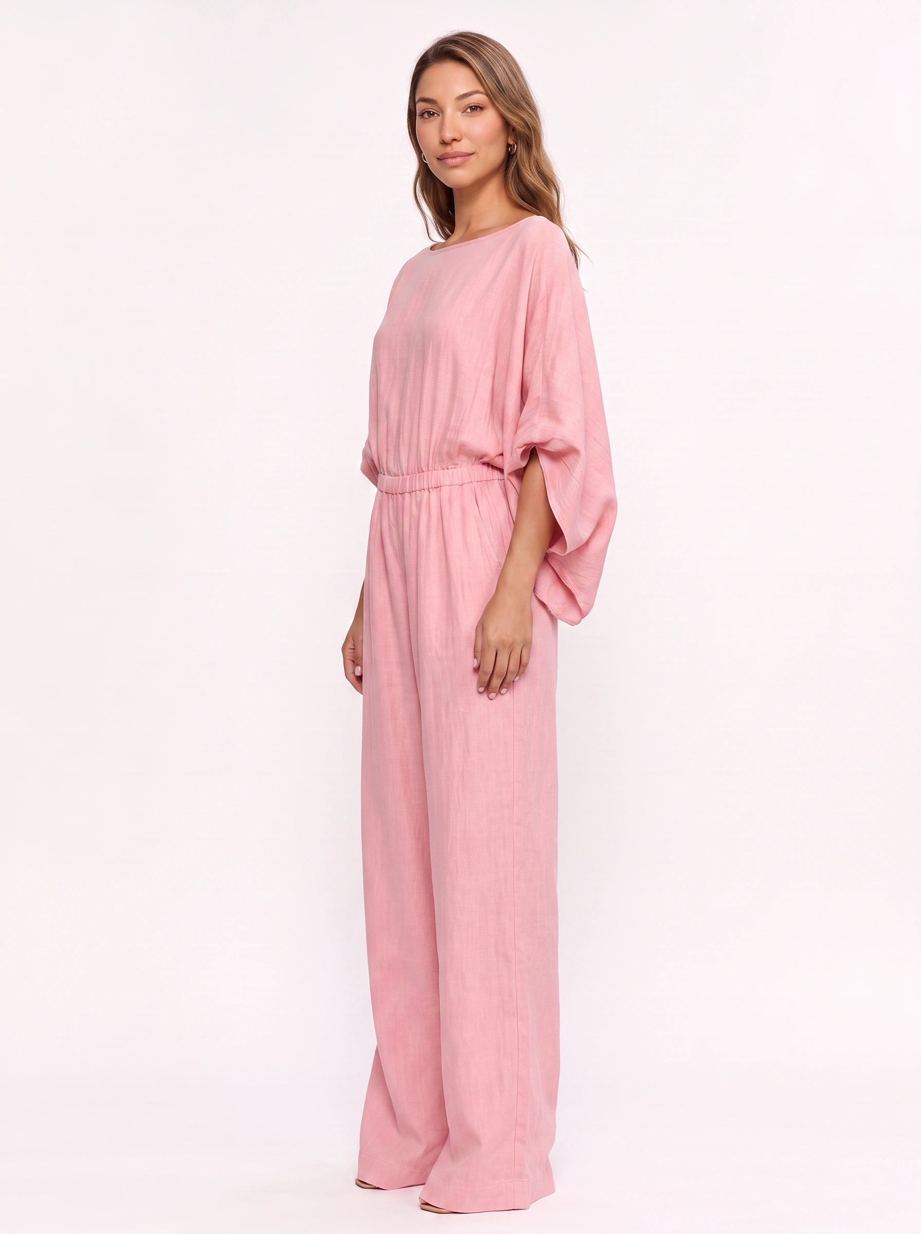 Rosonda Kimono Sleeve Wide-Leg Jumpsuit – Womens Summer Casual Relaxed Fit Boho Beach Lounge Jumpsuit
