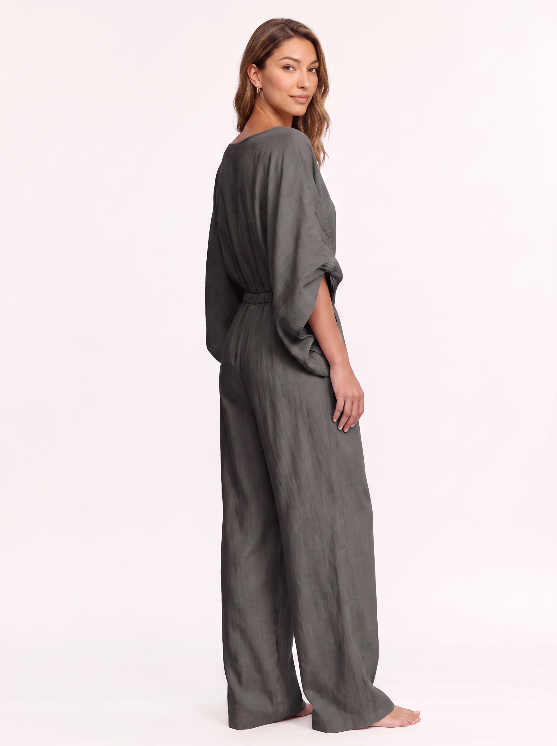 Rosonda Kimono Sleeve Wide-Leg Jumpsuit – Womens Summer Casual Relaxed Fit Boho Beach Lounge Jumpsuit