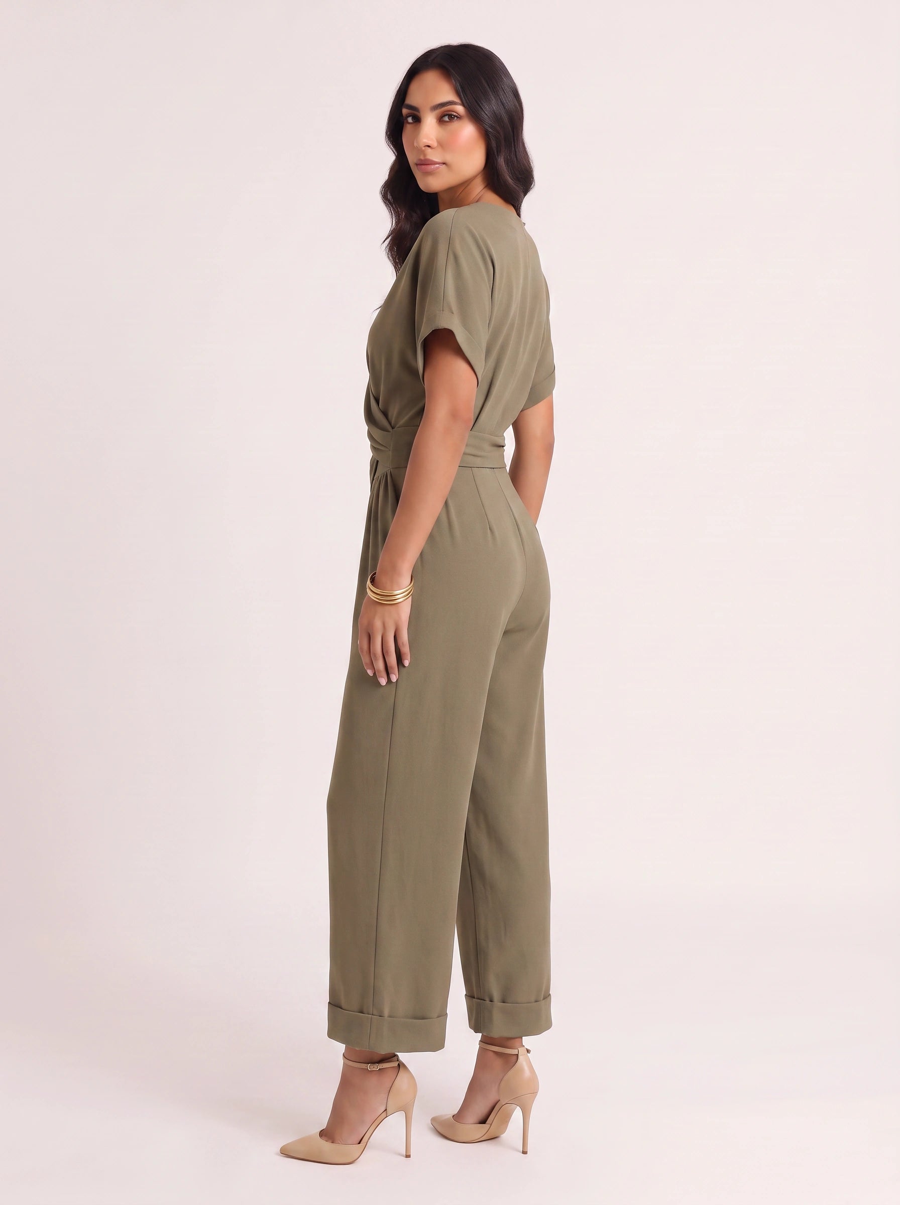 Avorio Wrap Front Jumpsuit – Wide Leg Jumpsuit Women Summer Evening Wedding Guest Formal Cocktail Party Relaxed Fit
