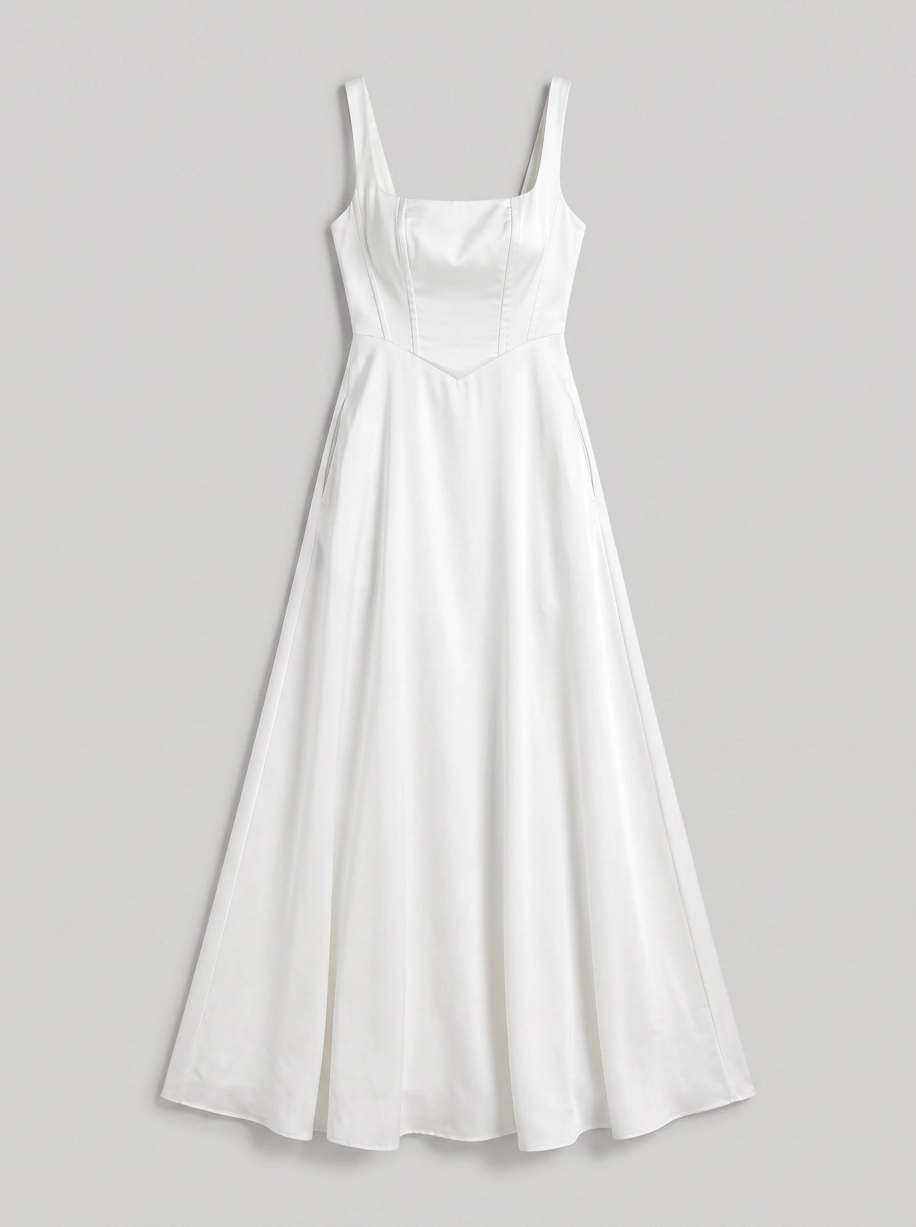 Linosia Corset Bodice Maxi Dress – Square Neck Formal Women Wedding Guest Cocktail Elegant Evening Maxi Dress
