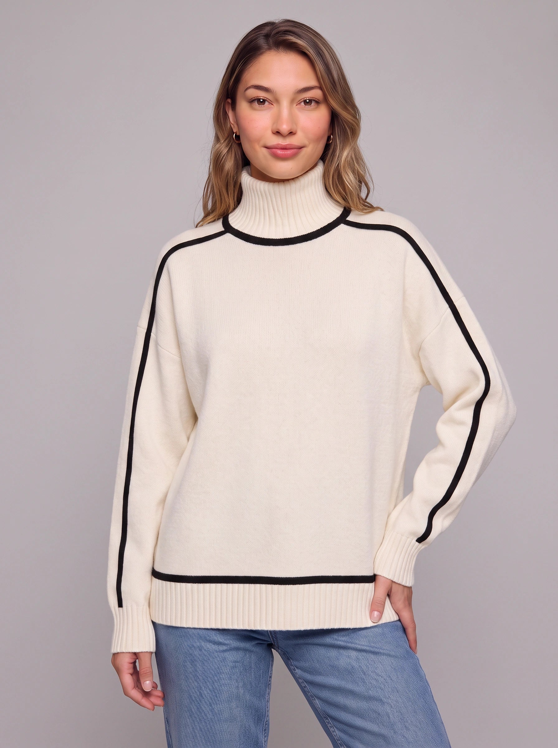 Piprail Turtleneck Oversized Sweater – Mock Neck Jumper Women Chunky Knit Casual Loungewear Pullover